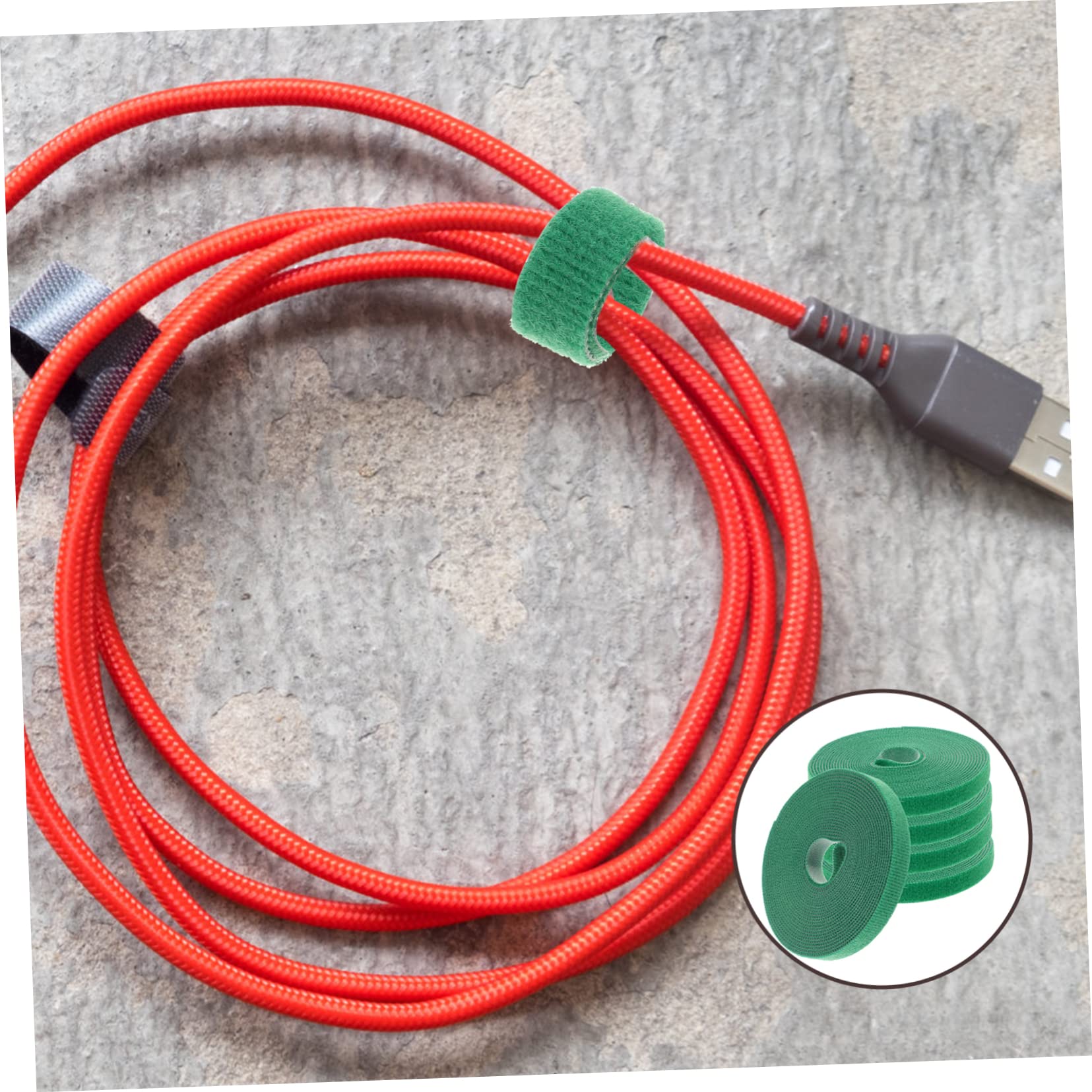 NUOBESTY 2 Sätze Kabelbinder Robuste Wiederverwendbare Kabelmanagement Bänder Für Büro Zuhause Garten Einfach Zuschneidbar Multifunktional 5 Rollen * 2