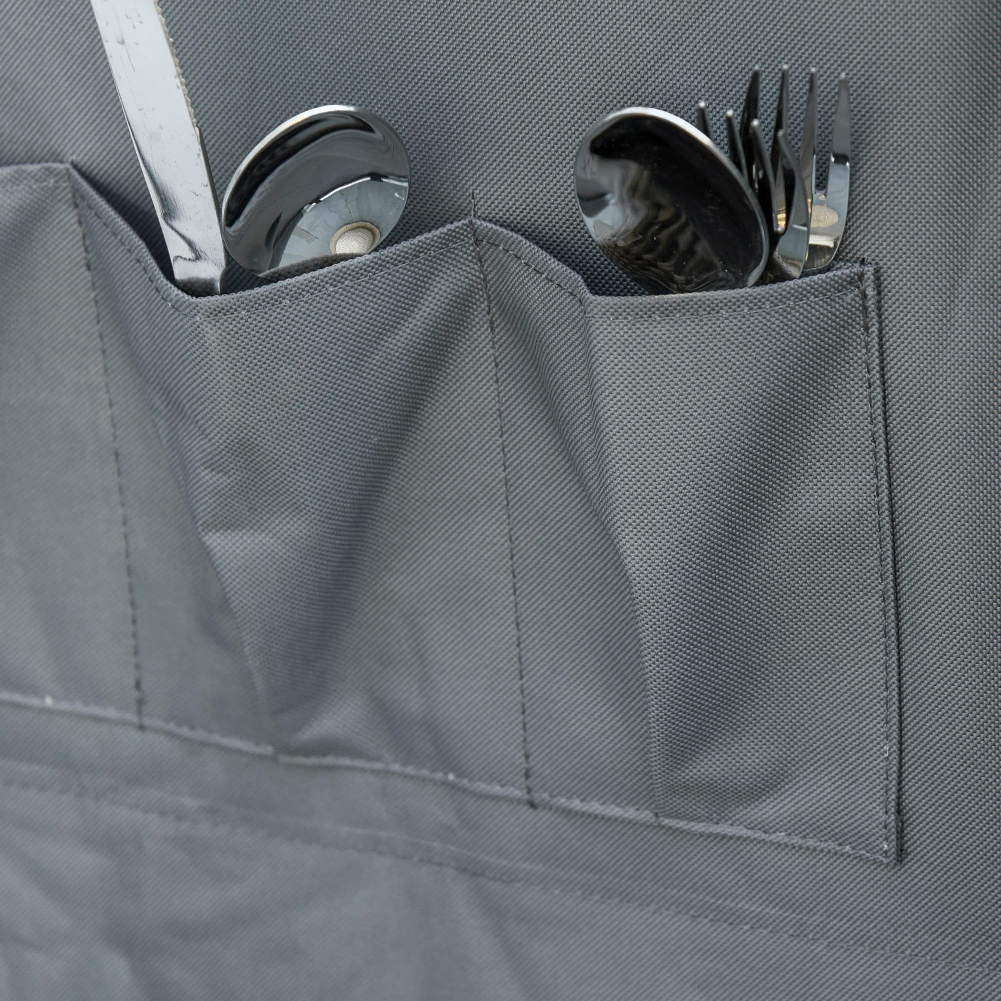 Outsunny Cuisine de Camping, Meuble de Camping avec étagères, Sac de Transport Inclus, Structure en Aluminium, pour Accessoires Cuisine, Aliments, 60 x 50 x 104,5 cm, Gris