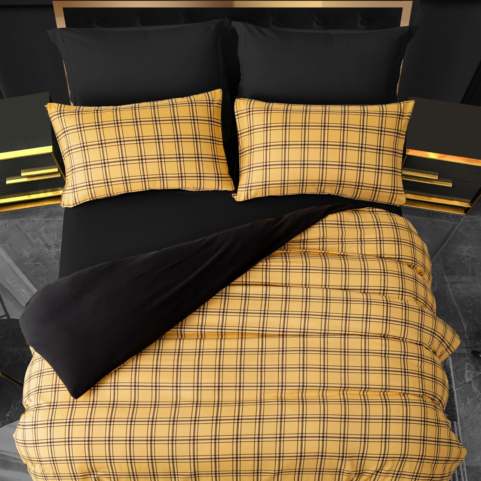 Grace Super King Duvet Set, Premium Microfiber Reversible Superking Duvets Sets (260 x 220 cm) 3 Pcs - Image 3