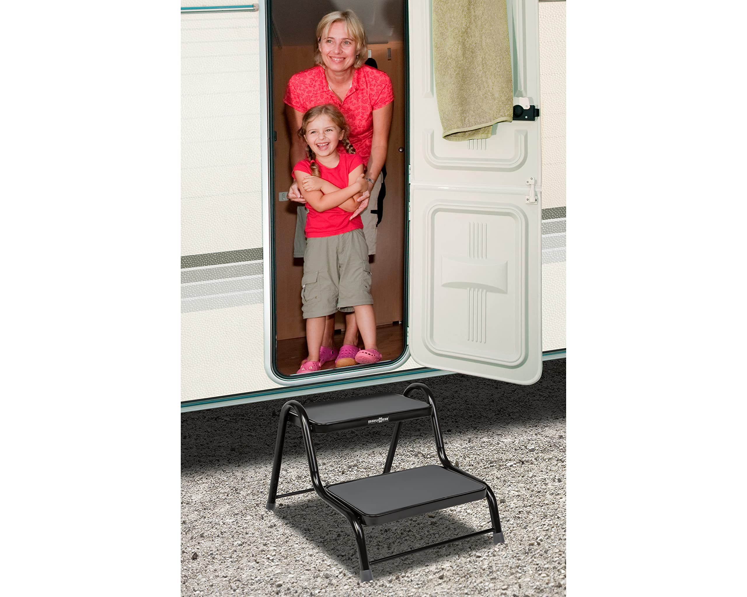 Brunner Doppel Trittstufe King Step Double Wohnmobil Leiter Tritt Hocker Stahl