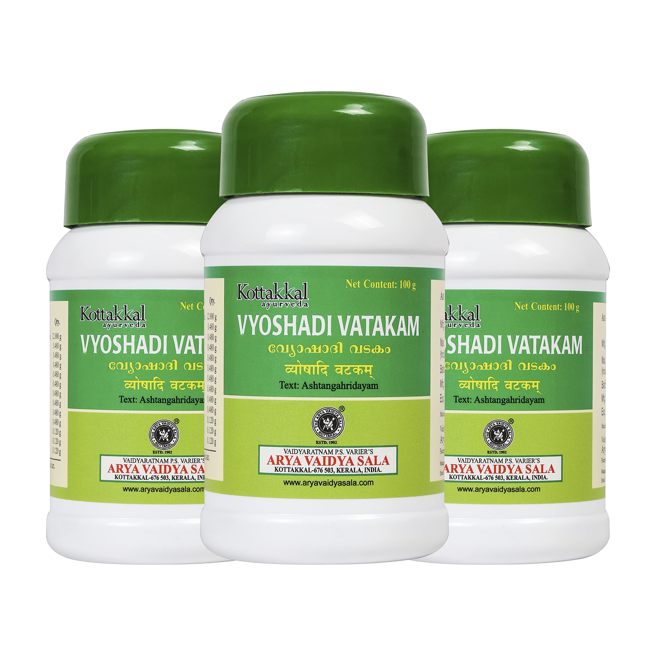Kottakkal ayurveda® Vyoshadi Vatakam - 100gm, For the Improvement Throat Health - Pack of 3 (B0B1B1Y6VD) Amazon Price History, Amazon Price Tracker