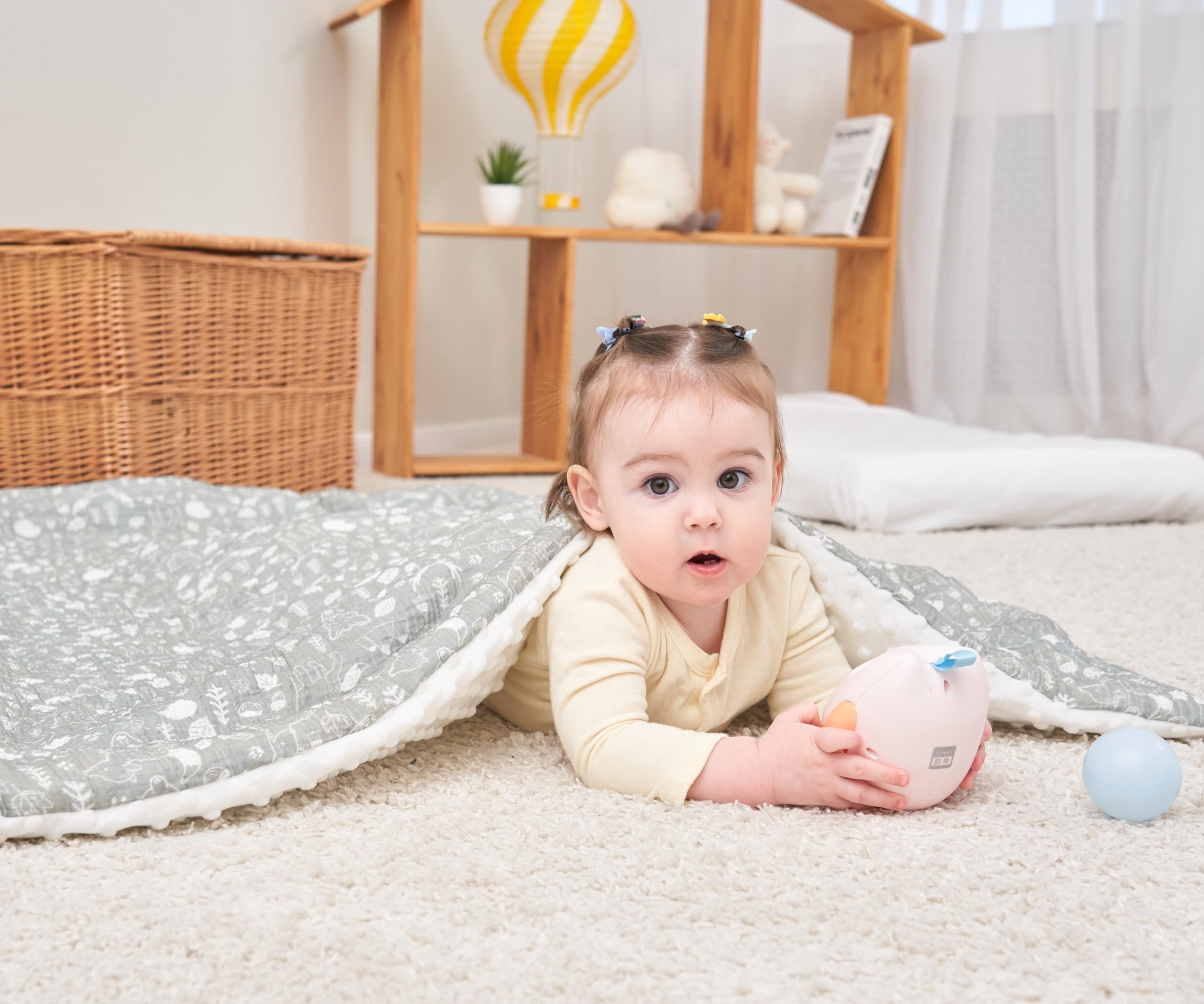 Couverture Bébé Enfant en Minky Douce Et Mousseline Oeko Tex pour Lit Bebe - 100x135 - Couverture Enfant Maternelle pour Sieste - Plaid Bebe - Cadeau Naissance Fille Ou Garçon - Couette Bébé Hiver
