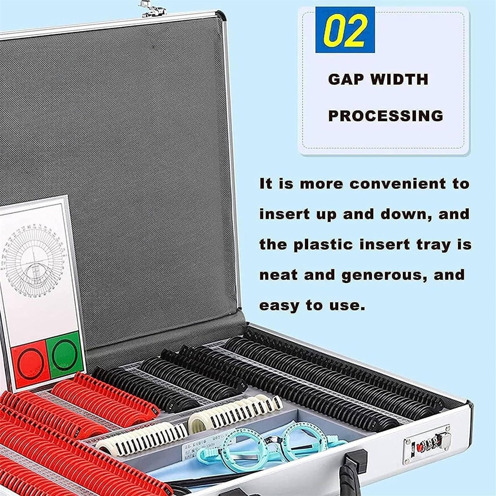 Lenti di prova ottiche da 266 pezzi, set di kit optometrico, lenti per ottici con occhiali di prova, lenti scatola optometrica attrezzatura di prova accessori per la protezione degli occhi