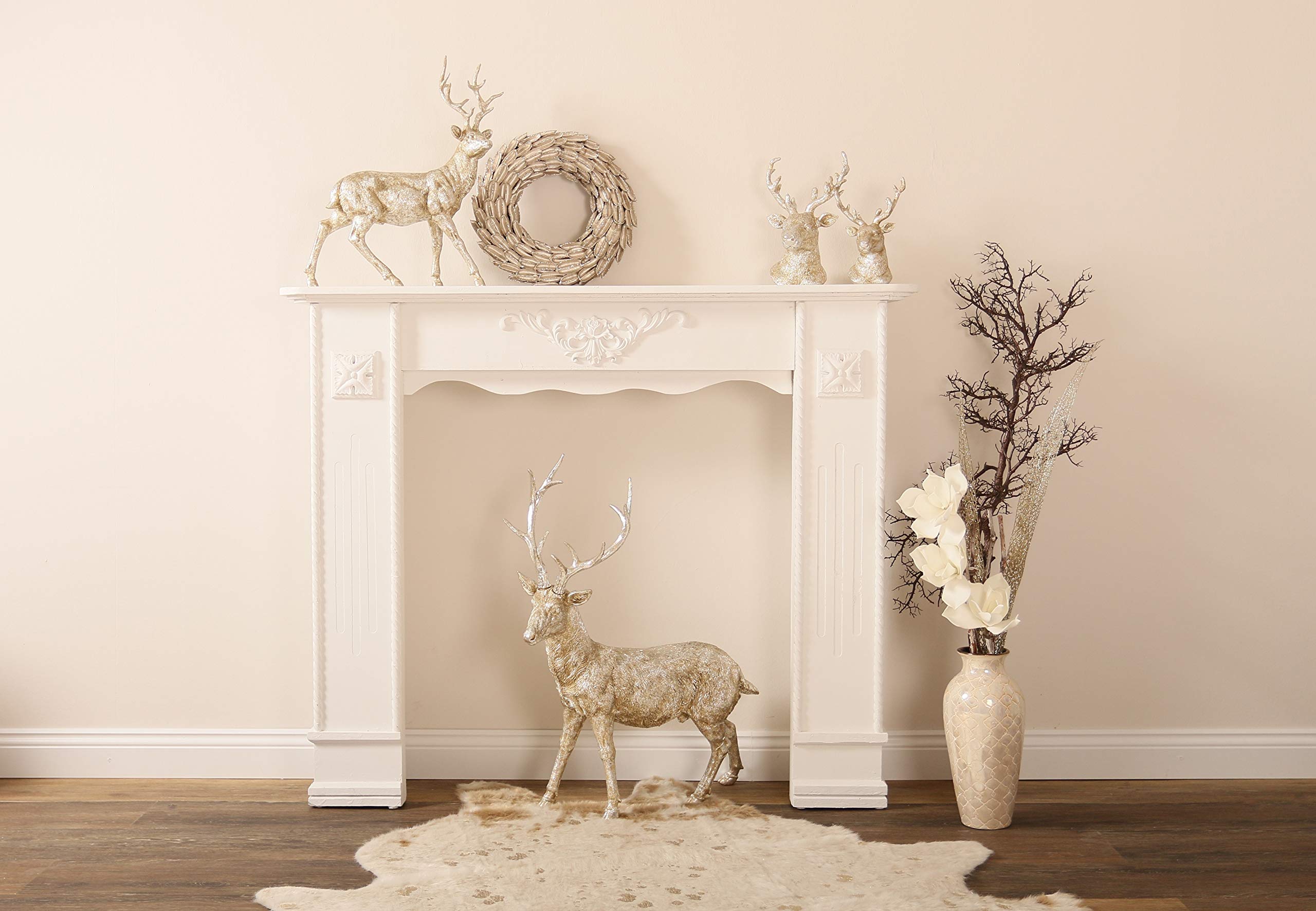 Kaminumrandung Kaminkonsole Raphael Shabby Chic Weiß Antik 100 cm x 122 cm