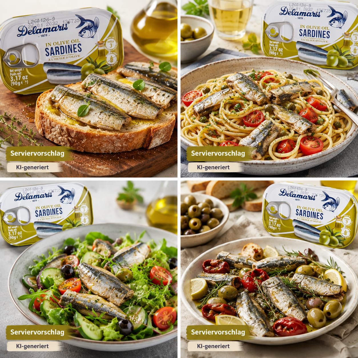 Sardinen in Olivenöl 20x90g 20er-Pack Glutenfrei Omega-3-Fettsäuren