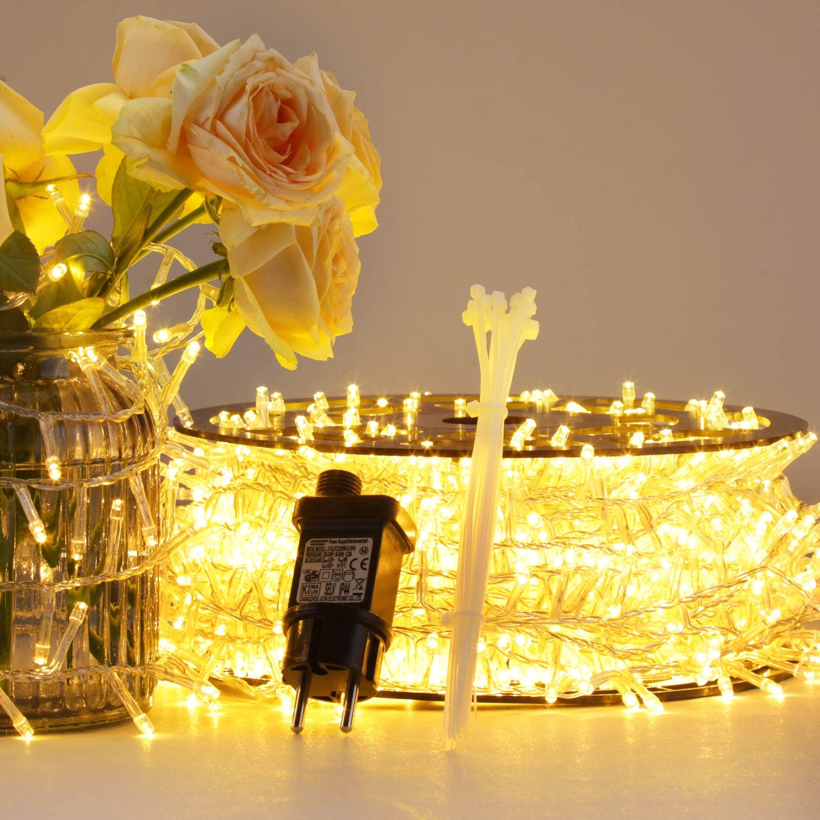 Luci Albero di Natale 1000LEDs 100M,GlobaLink Esterno IP44 Impermeabile,8 Modalità, Funzione Memoria, Catena Luminosa, Decorazione Natalizia Casa Giardino Matrimonio Feste