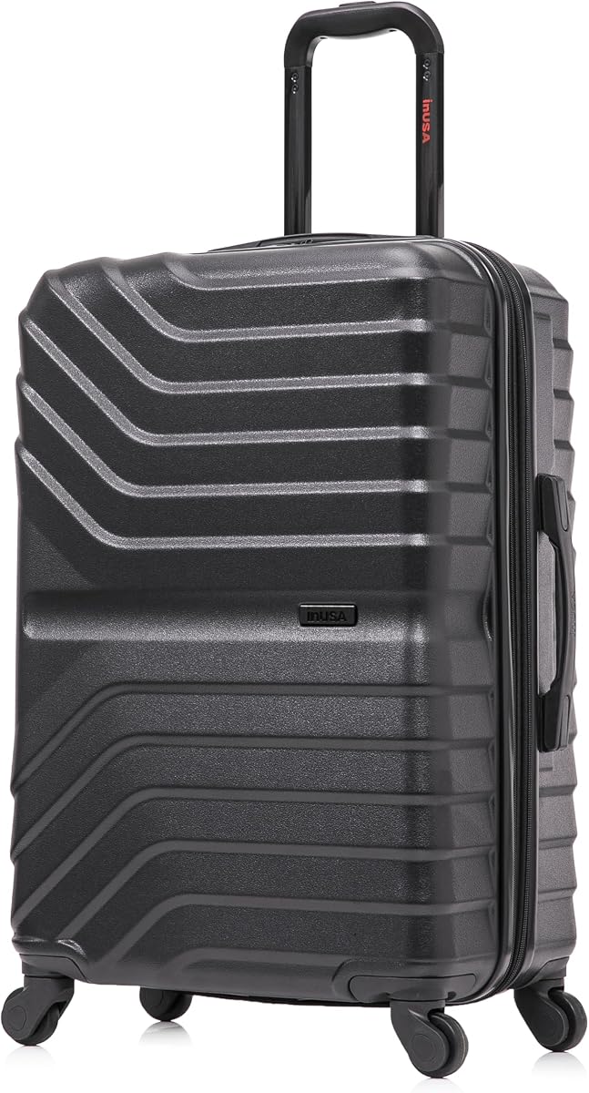 InUSA AURUM 24-Inch Medium Hardside Spinner Luggage Durable Zippered Black