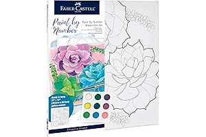 Faber-Castell Watercolor Paint by Number Experience for Seniors: Succulent Splendor