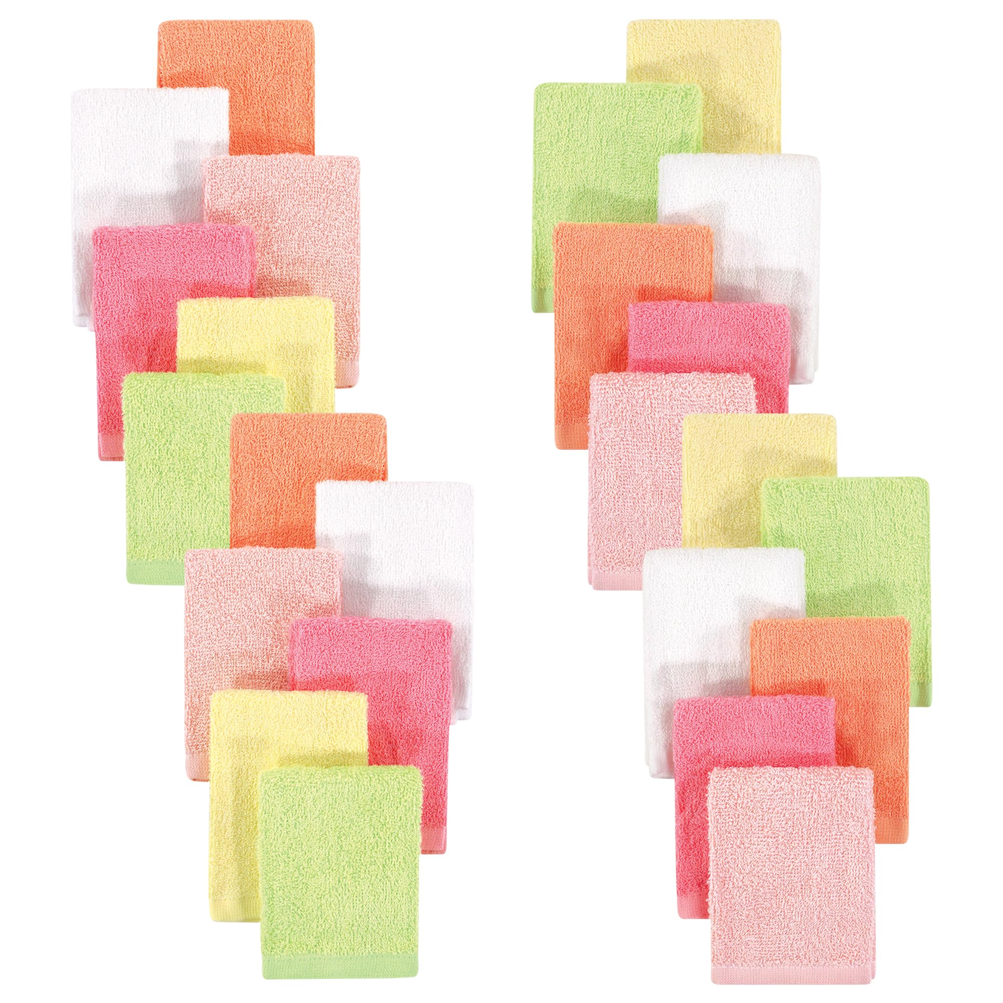 Hudson Baby Unisex Baby 24Pc Rayon from Bamboo Woven Washcloths, Citrus, One Size