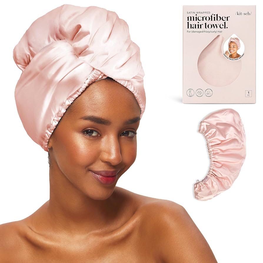 KITSCH(キッチュ) サテン ドライ ヘアータオル ラップ Amazon|Kitsch サテンマイクロファイバーヘアタオルラップ 女性