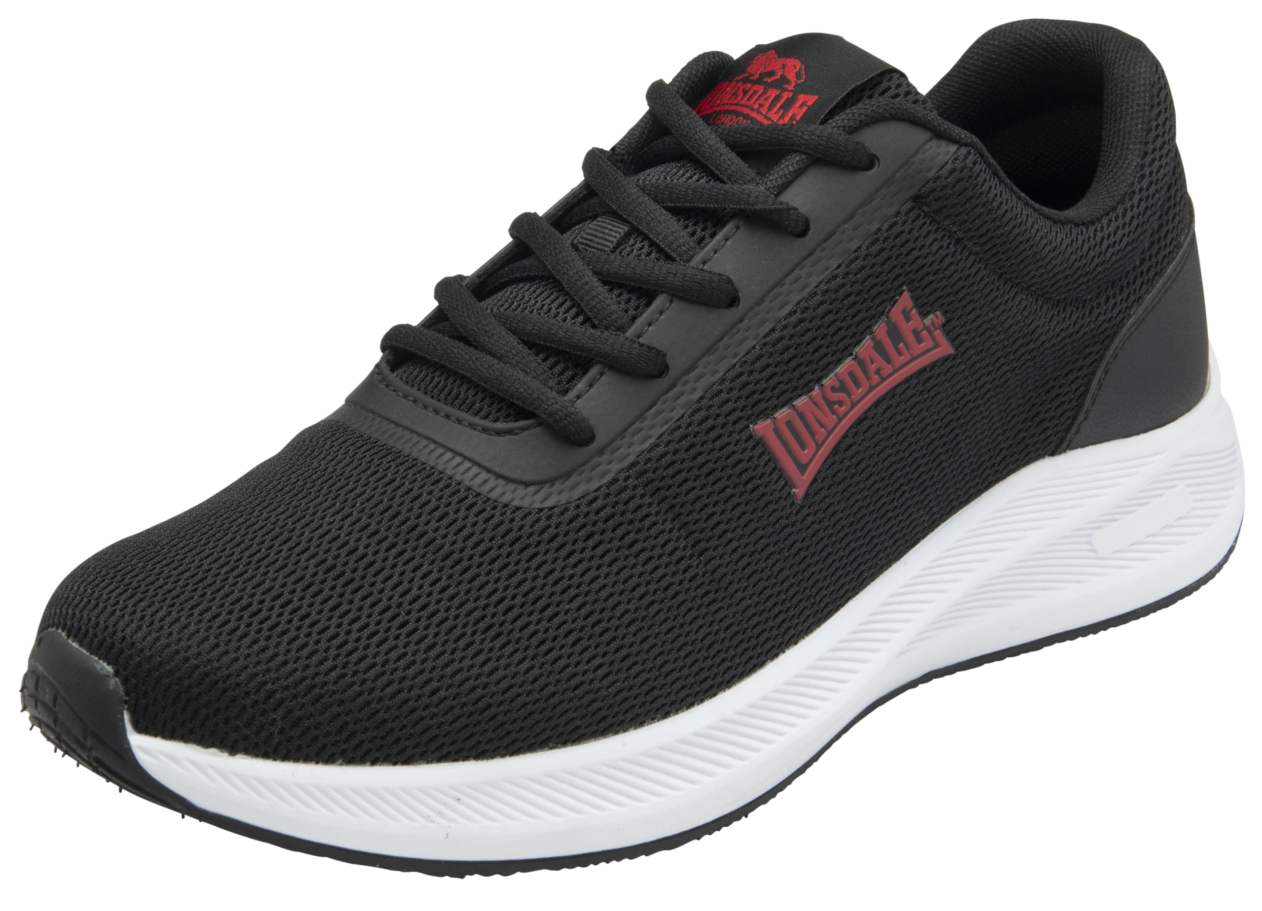 Lonsdale Men's Hartley Sneaker, Black/RED, 8 UK