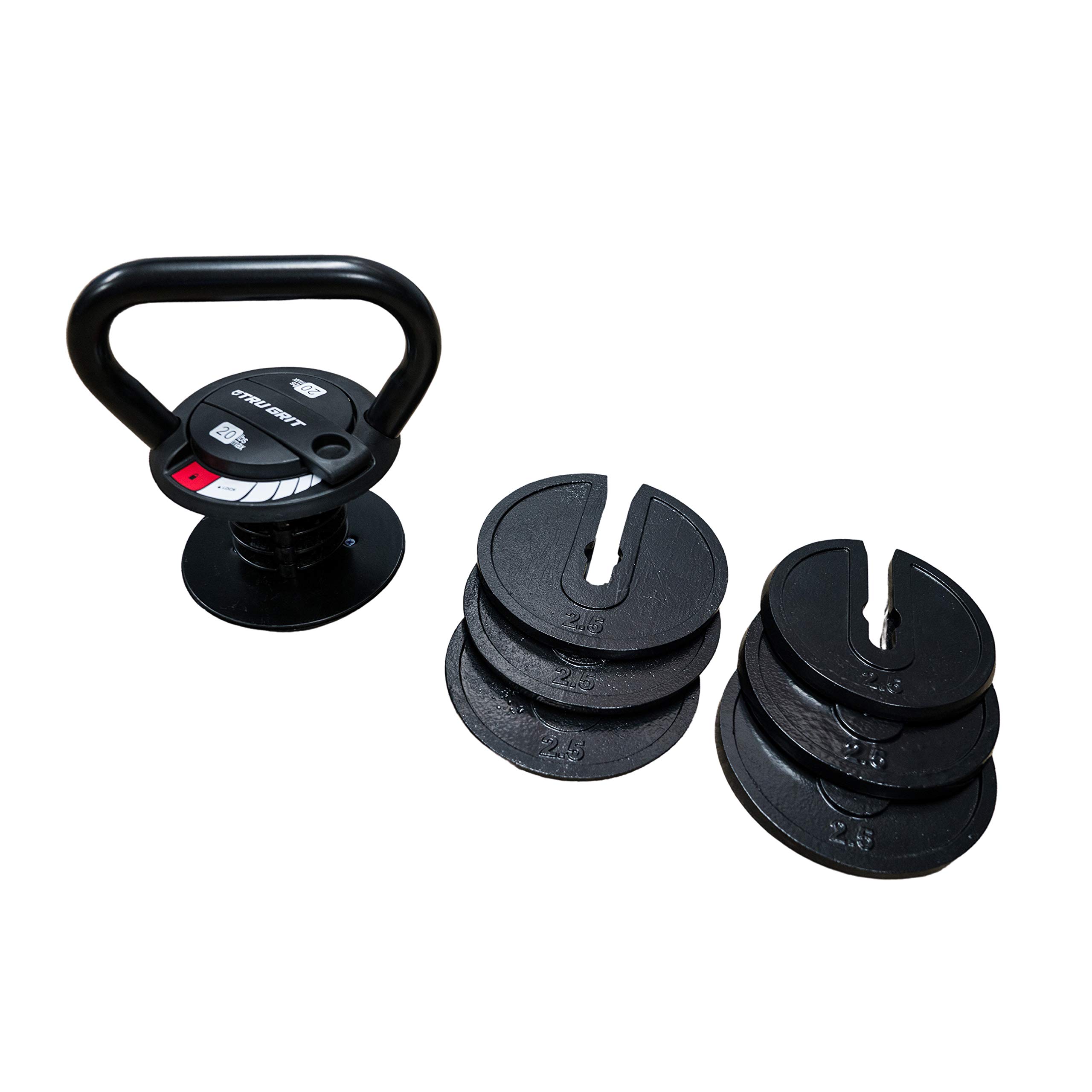 Tru Grit Fitness – Kettlebell regolabile – 9,1 kg – Attrezzatura per l'allenamento della forza a casa o in ufficio