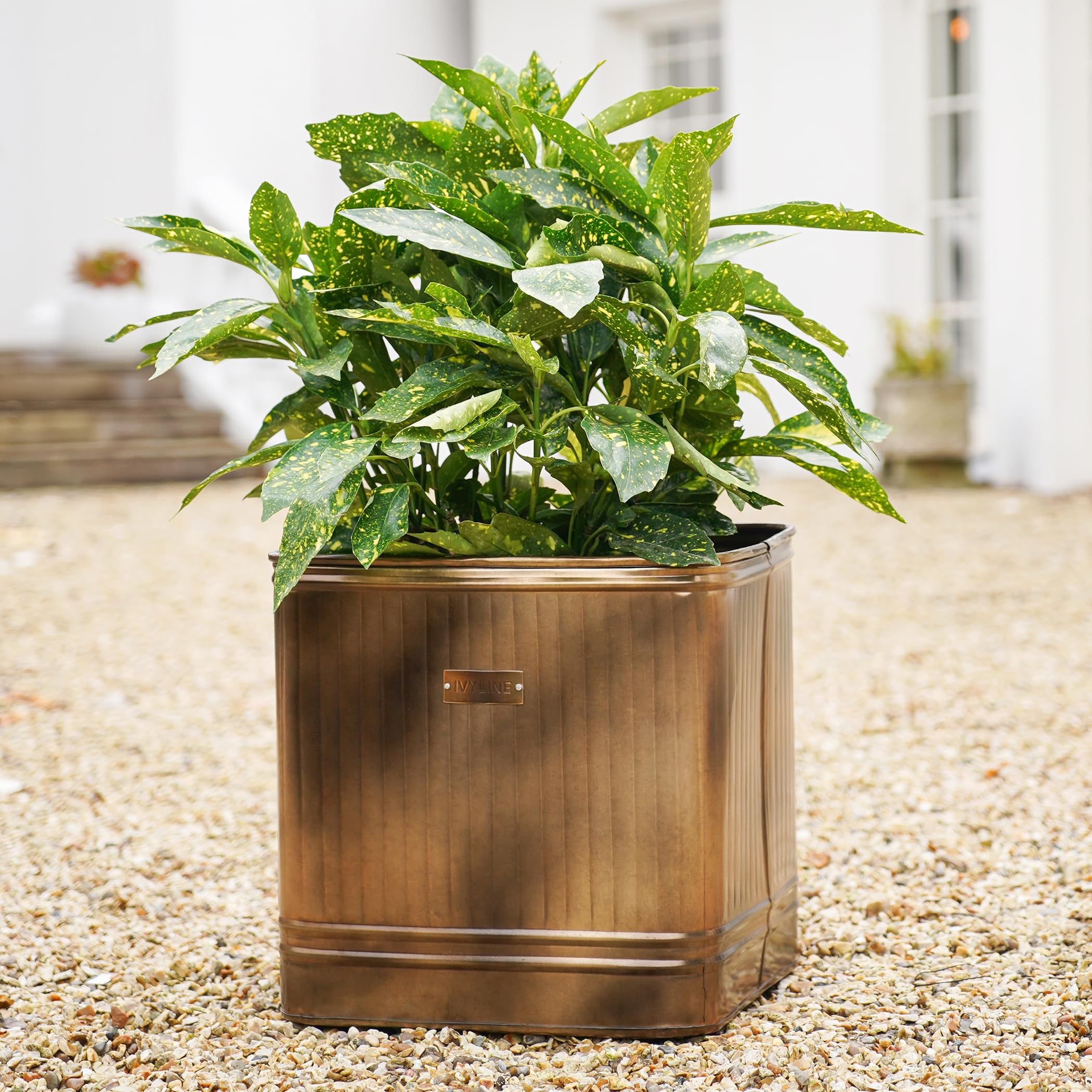 Ivyline - Hampton Square Planter - 35cm Copper Metal