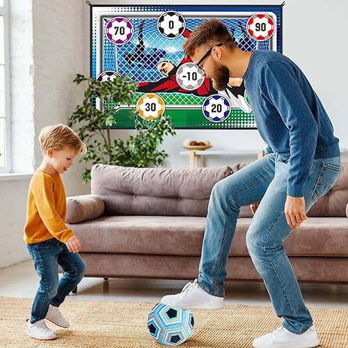 Miniatura 3 de Juego de fútbol electrónico de puntuación para niños, interior y exterior, patio, juegos de portería, juego de pelota de fútbol con bolas, objetivo