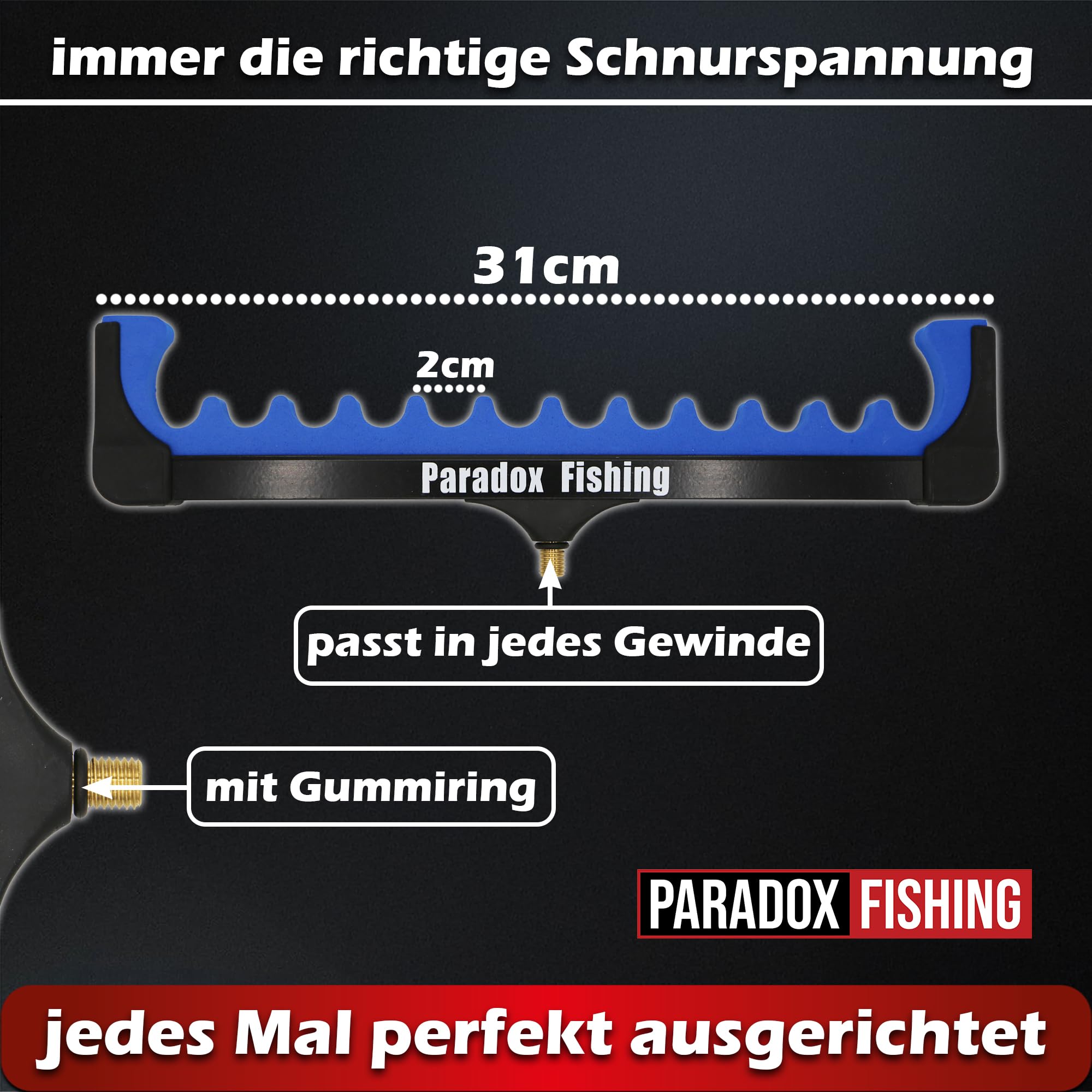 Paradox Fishing Trzymač na wędki Feeder 31 cm – akcesoria do feedera, trzymač na feeder, podpora na wędkę – podpora na wędkę do feedera (1 x podpora na wędkę)
