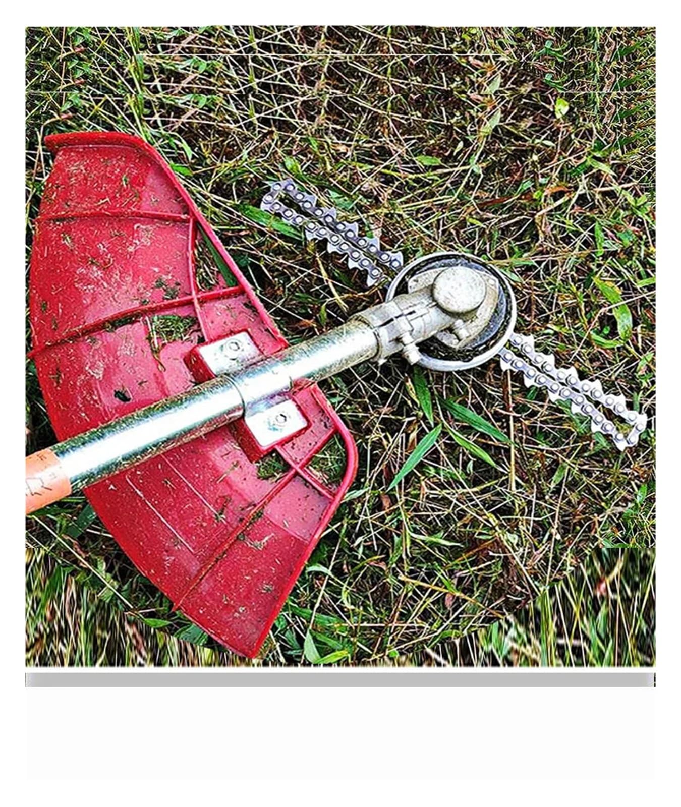 Herramientas de jardín universal de 65 Mn, cadena de cortacésped, recortadora de césped, cadena de cabeza, desbrozadora, cortador de césped, herramientas de repuesto (4 piezas)