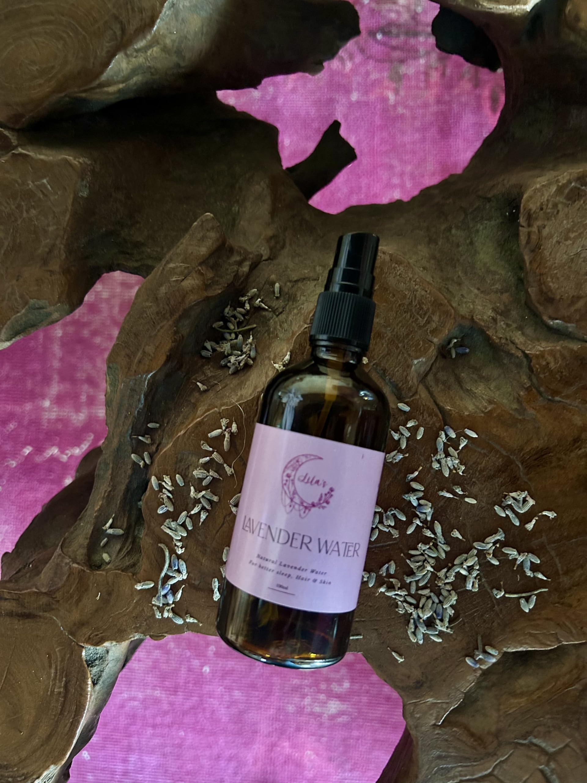 Lavender Water Spray 100ml – Organic and Natural Lavender Hydrosol 100% Pure for Skin and Hair, Facial Toner, Sleep & Stress Relief, Room, Pillow & Linen