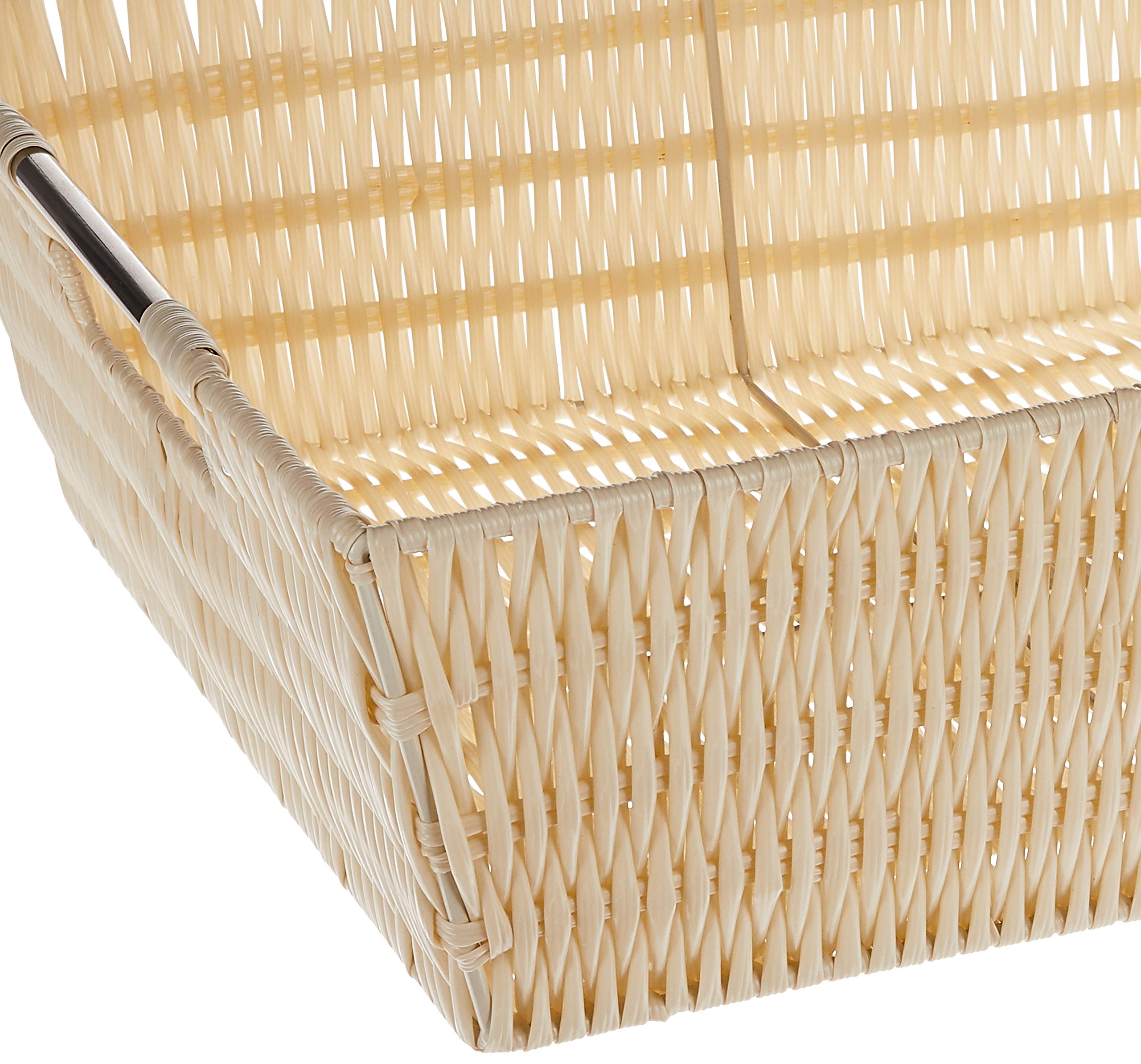 Whitmor Rattique Shelf Tote, Latte, 13 x 15 x 5 in
