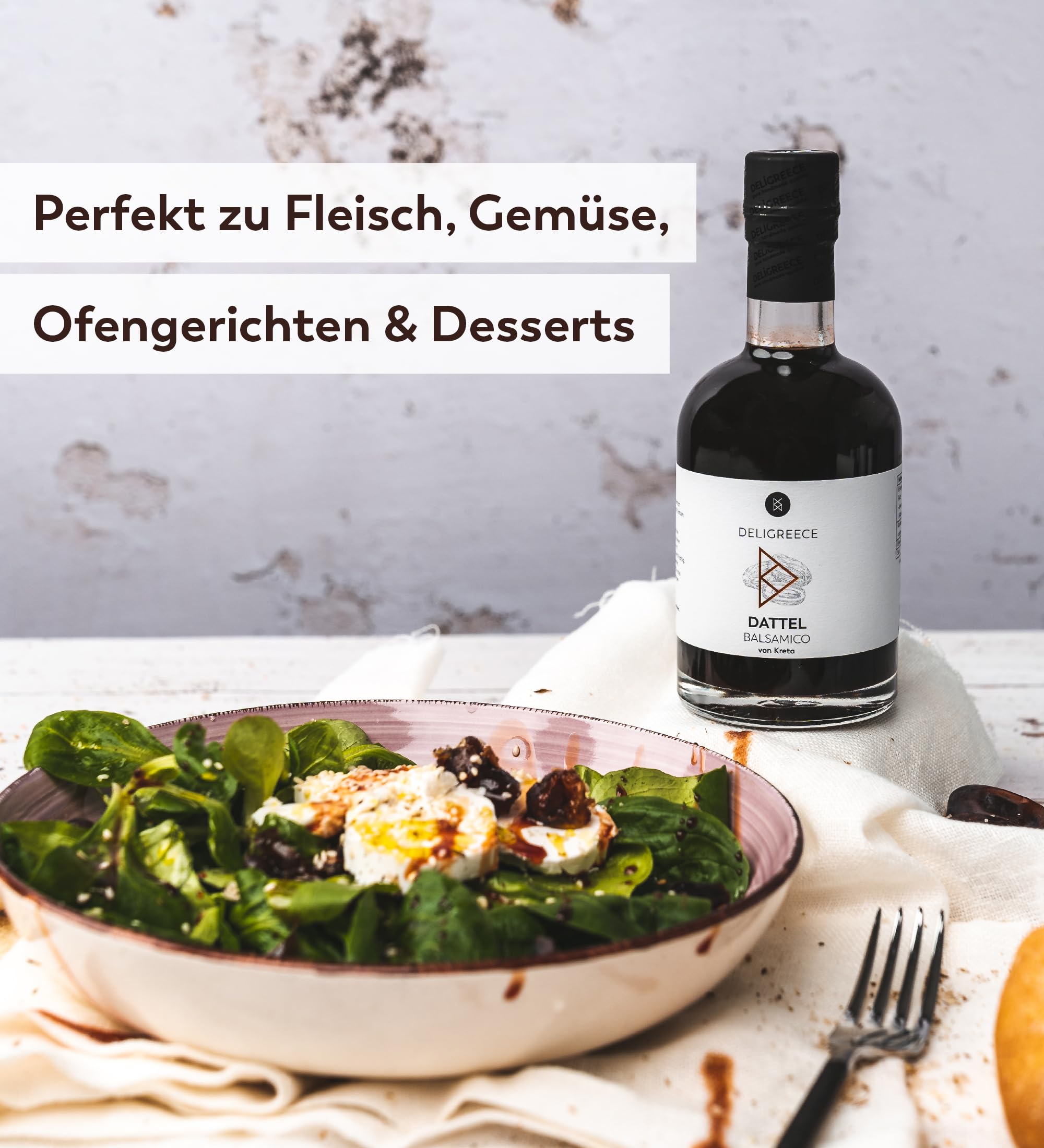 Deligreece Dattel Balsamico Essig | Traditionell hergestellter Balsamico von Kreta | Kräftig, würzig & süß zugleich mit frischen Datteln | Handgemachter Weißweinessig aus Griechenland (250ml) - 5