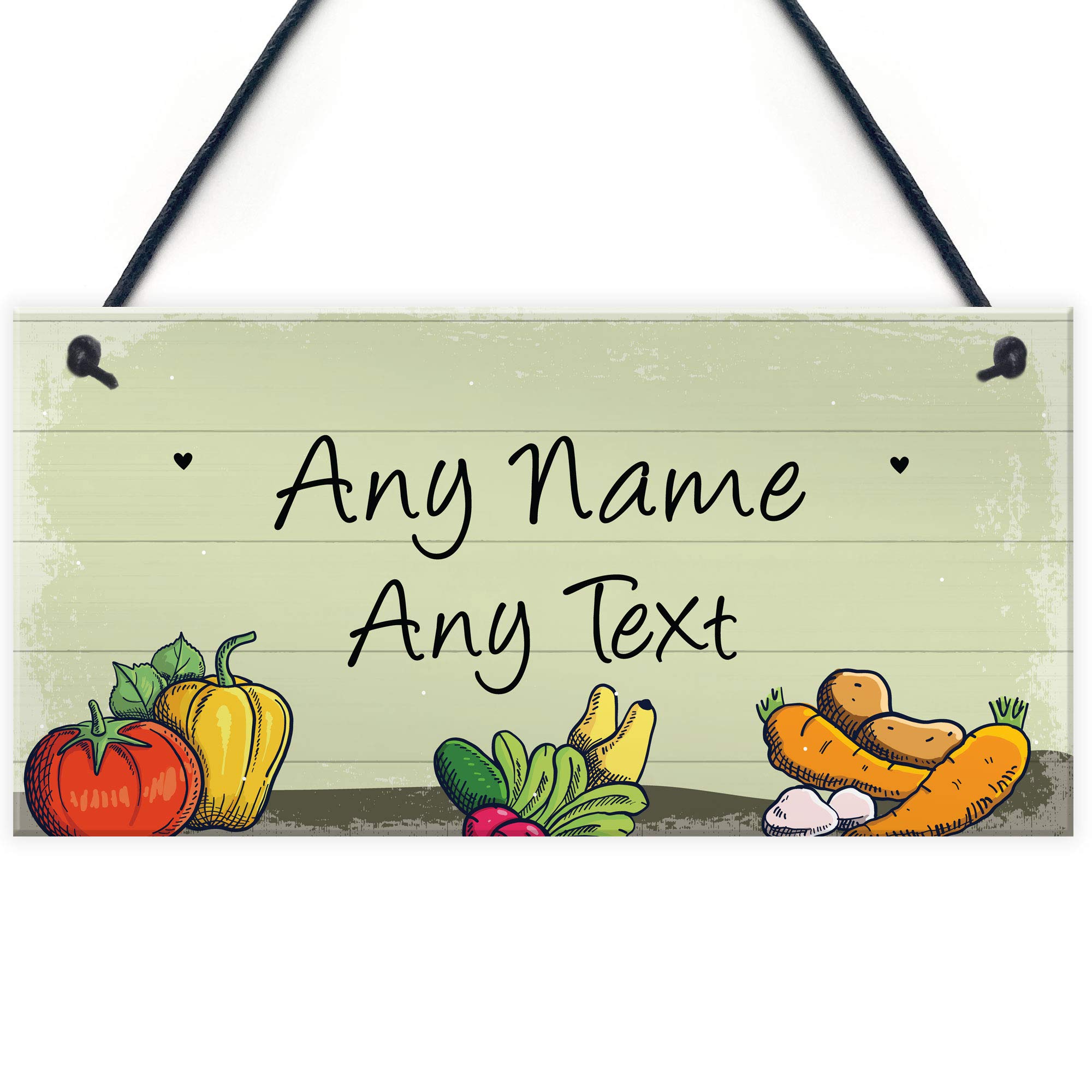 Red Ocean Vegetable Plot Allotment Green House Personalised Sign Garden Summer House Sign Gift