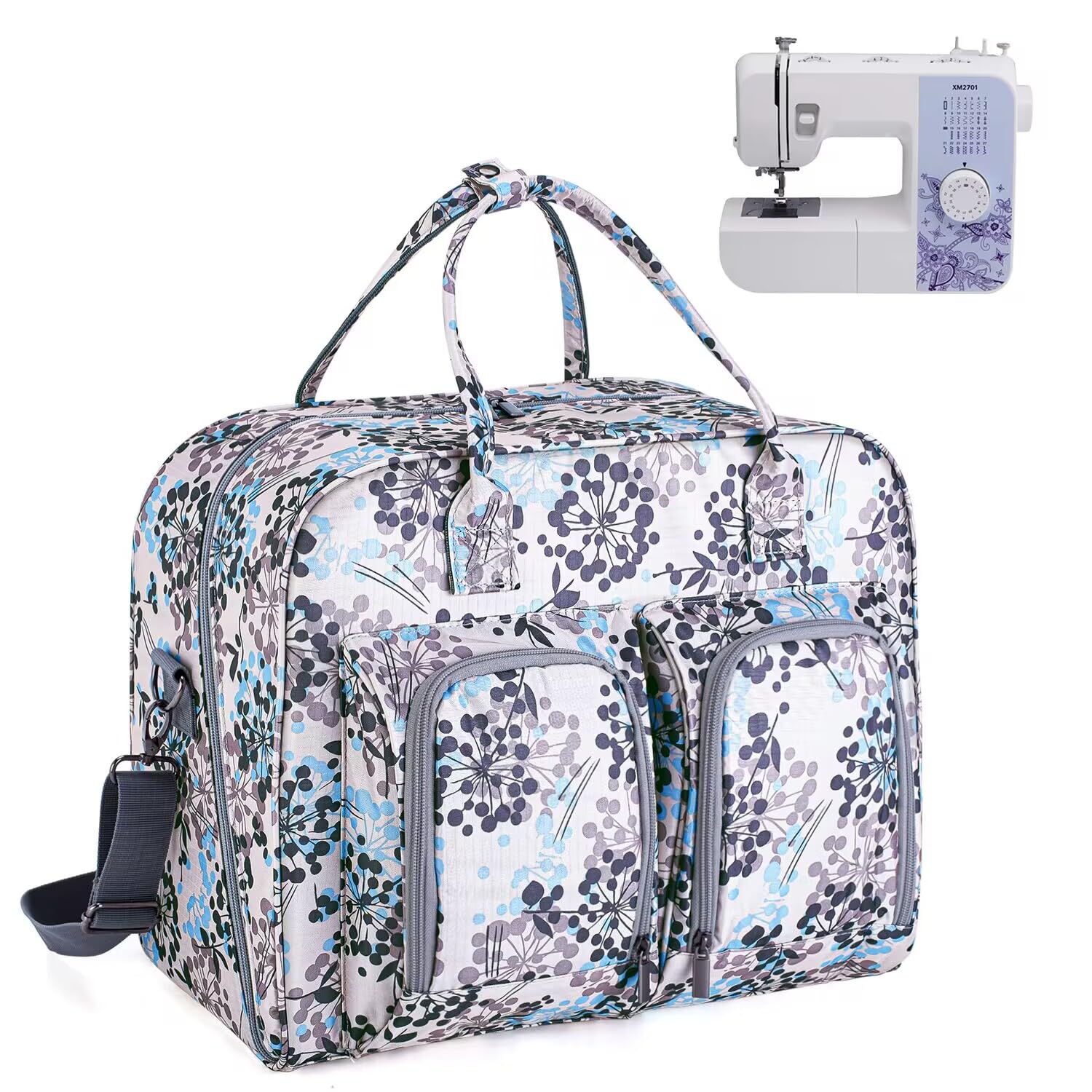 Teamoy Borsa per Macchina da Cucire, Borse da Trasporto per Macchina da Cucire, Costudio per Macchina da Cucire, Borsa a Macchina da Cucire con tavola di legno per sostenere il fondo