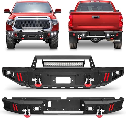 Longsun Tundra - Combo de parachoques delantero y parachoques trasero para camioneta Toyota Tundra 2014-2021