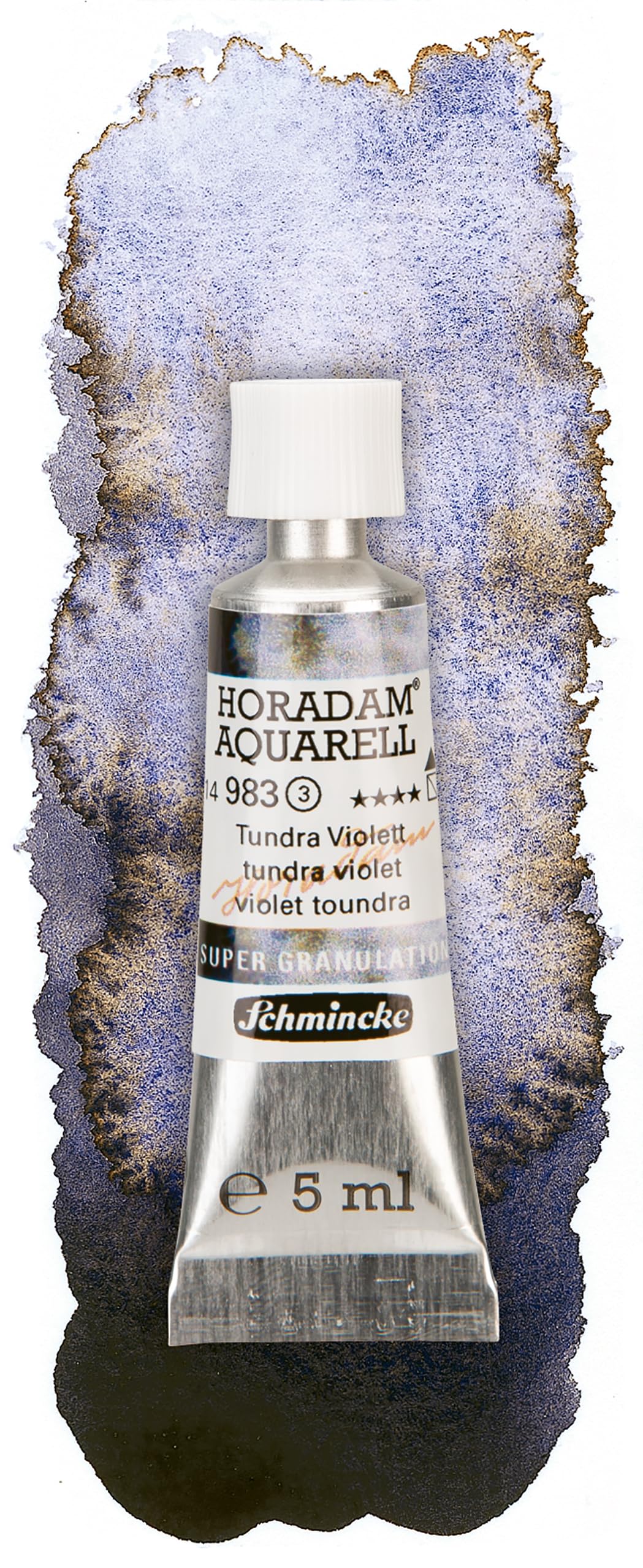 Schmincke Purple - Horadam® Aquarell, Super Granulation, 14 983 001 Tundra Violet, 5 Ml Tube, Very Strong Granulating Colors, Finest, Super Granulating Watercolors