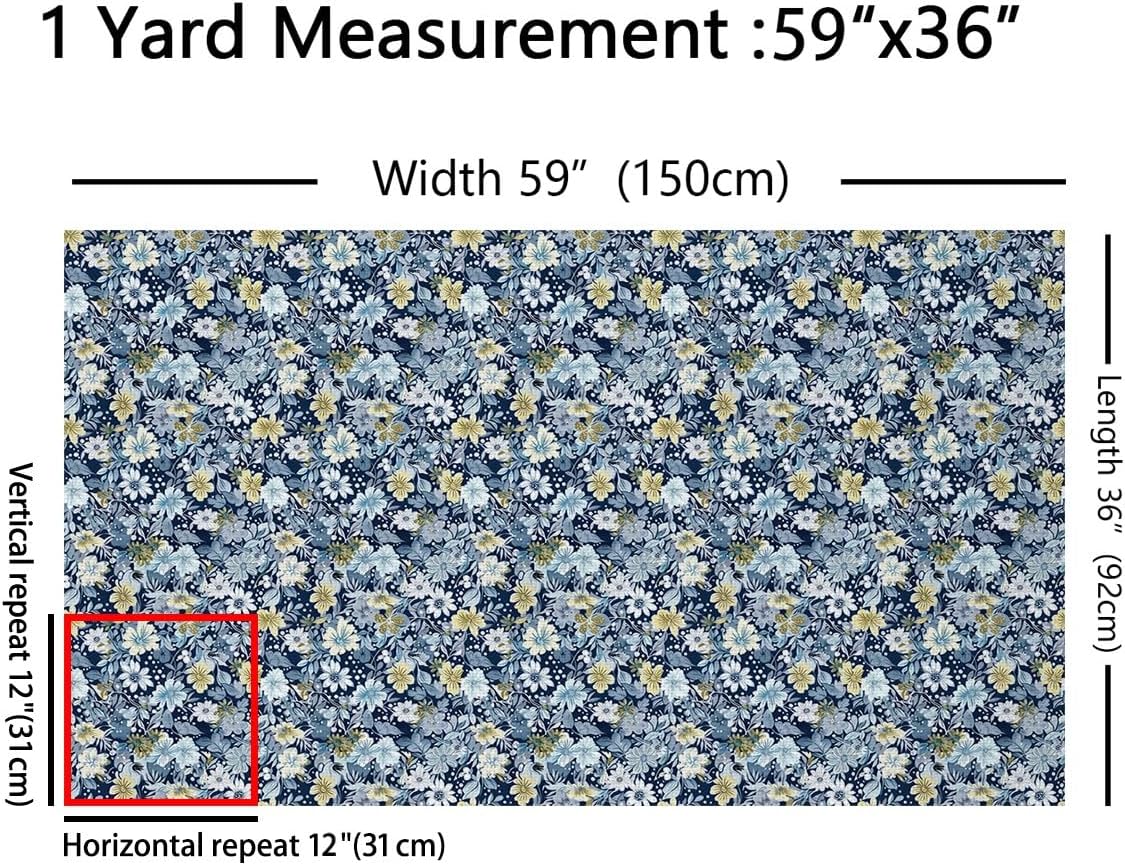Feelyou Retro Floral Fabric By The Yard Decorative Soft image 2