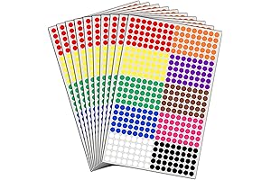 Mini Multicolor Stickers: 6000 Pack of 1/4" Color Stickers for Organization