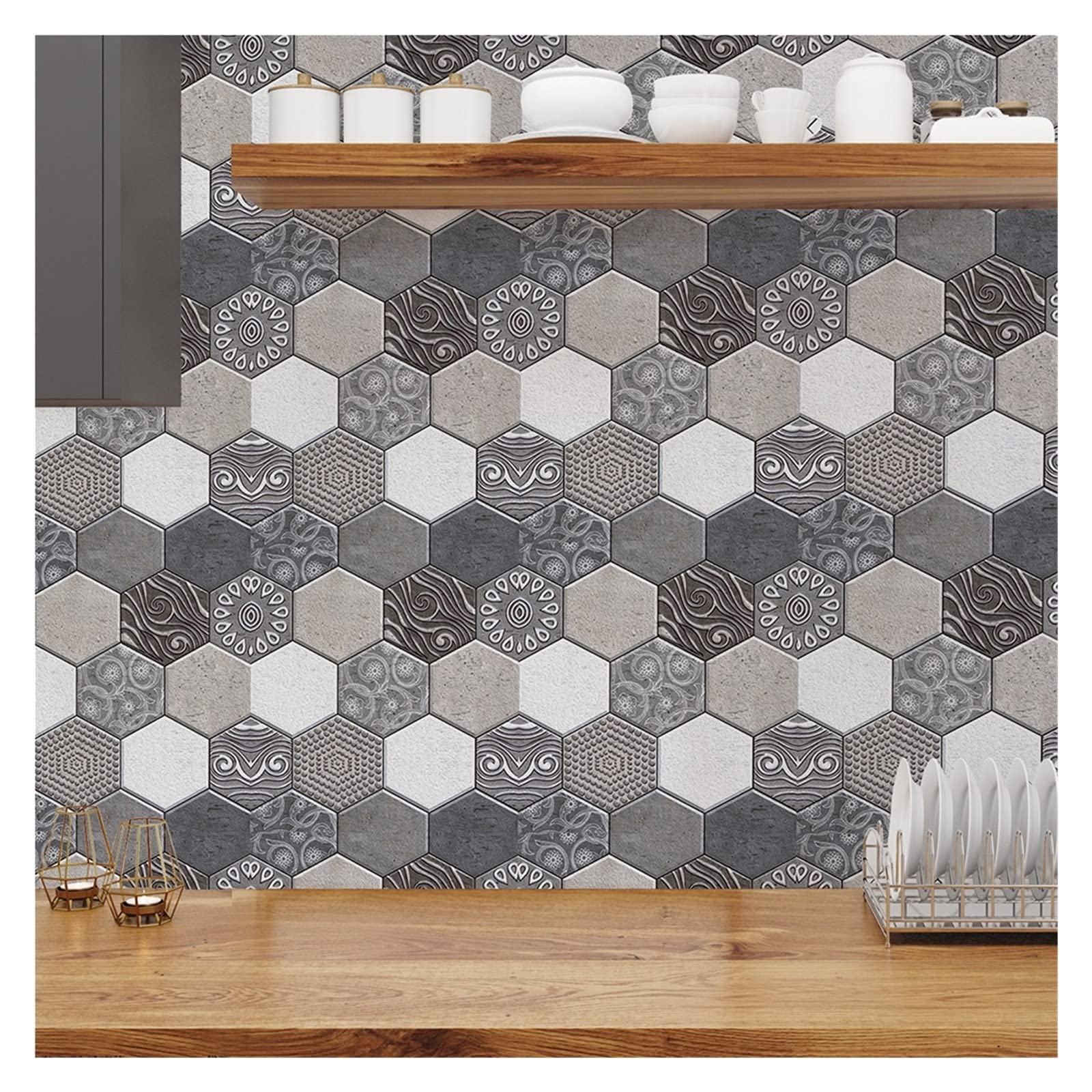 10pcs 3D imitacja zleżników z cegły majsterkowanie Zdejmowane samoprzylepne wodoodporne tapeta salon w kuchni dekoracje dzieła sztuki (Color : U)
