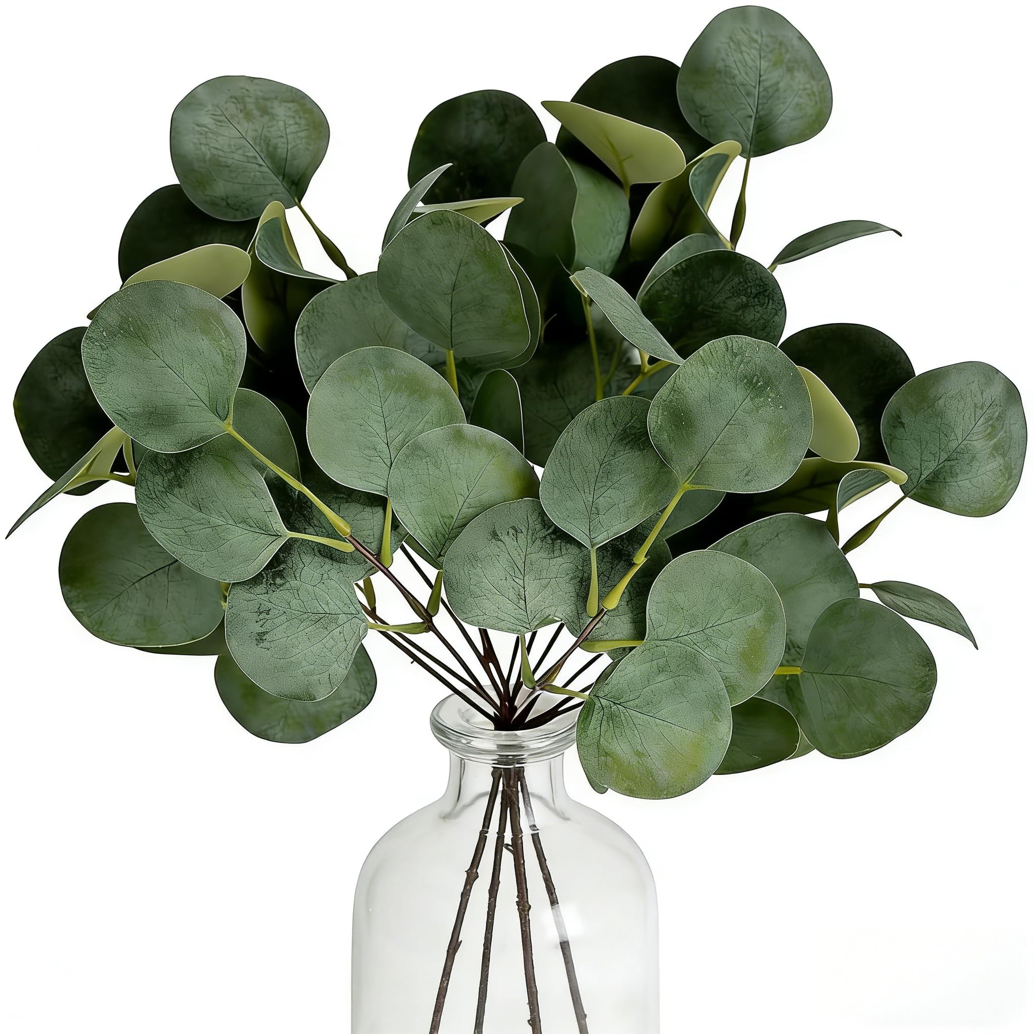 Minwegi Green 12 Pack Artificial Eucalyptus Stems - 28Cm Realistic Ery Foliage Branches For Vases, No Flower Fake Plants For Home Decor, Scandinavian Style Housewarming Decorations