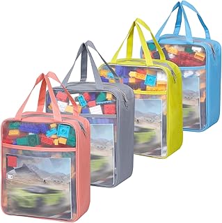 4 Pack Extra Large Mesh Toy Zipper Storage Bags(11.8 * 9.8 * 5.2in),Magn...