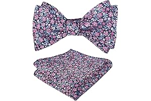 Mens Self-tied Bow Tie with Pocket Square