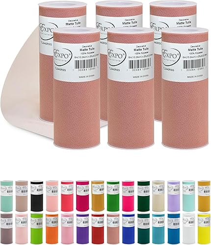 Miniatura 93 de Expo International Tul mate decorativo, tela de tul de poliéster ligero para tutús, disfraces y decoraciones de fiestas, lavable, fácil de usar, 6