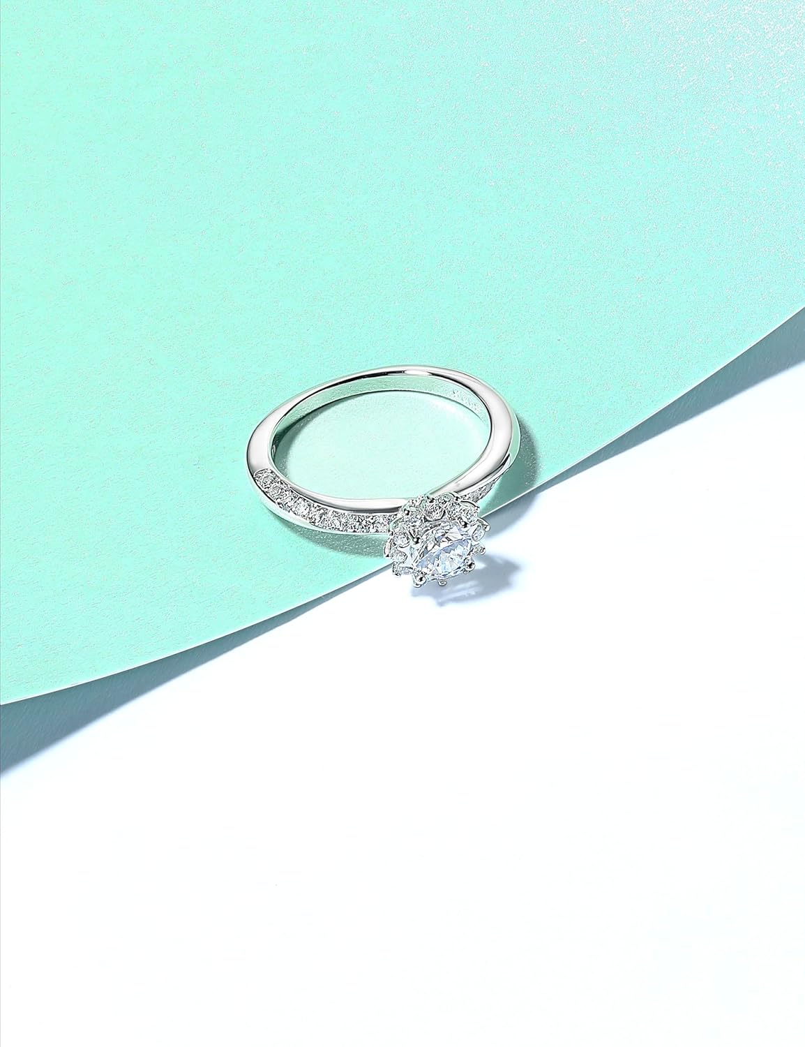 925 Sterling Silver Engagement Ring for Women Promise Ring for Her Wedding Bands Cubic Zirconia Ring Size 4-10.5