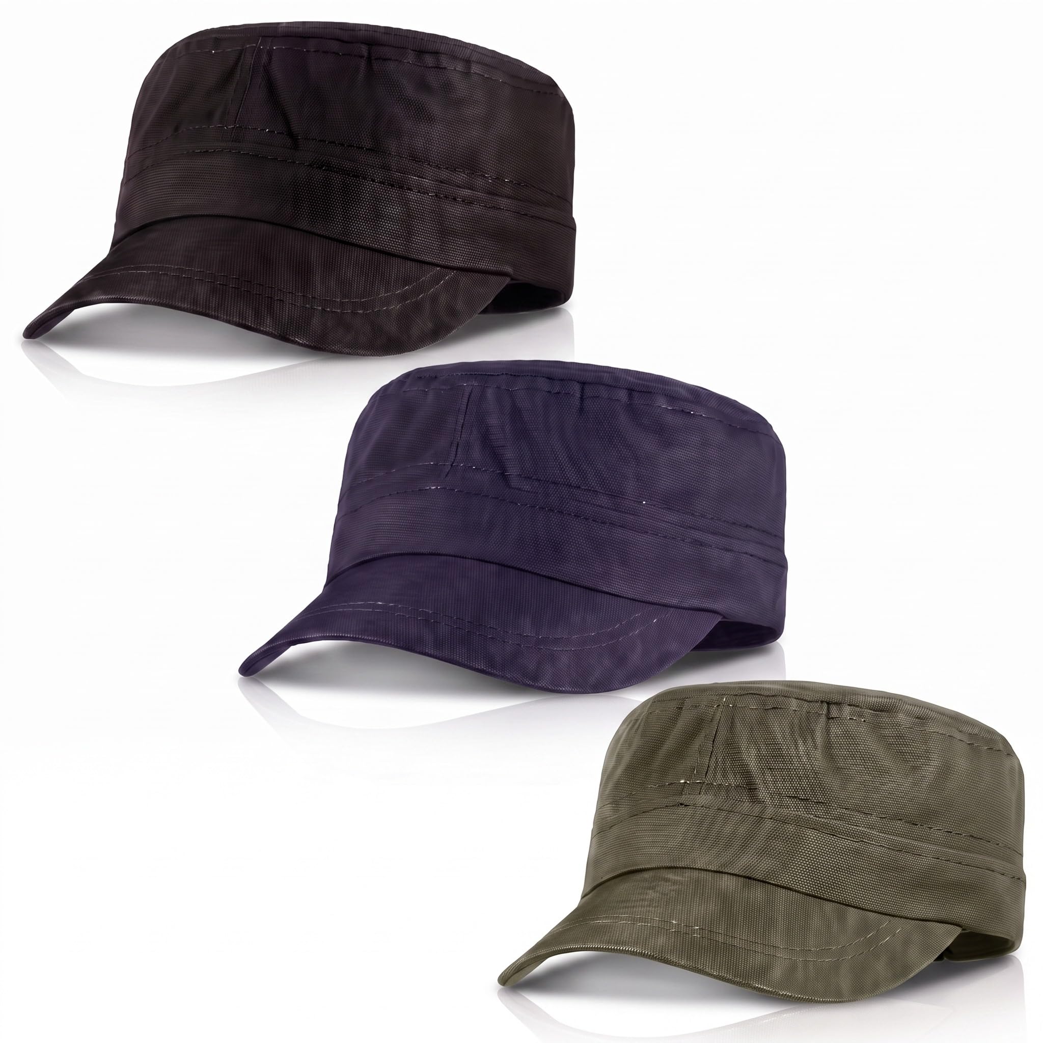 Amazon.com: Syhood 3 Pieces Cadet Army Caps Adjustable Flat Caps