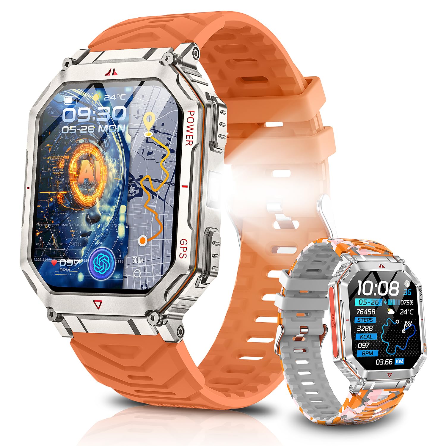 Amazon.co.jp: スマートウォッチ【2025最新型 ChatGPT搭載 内蔵GPS 2種