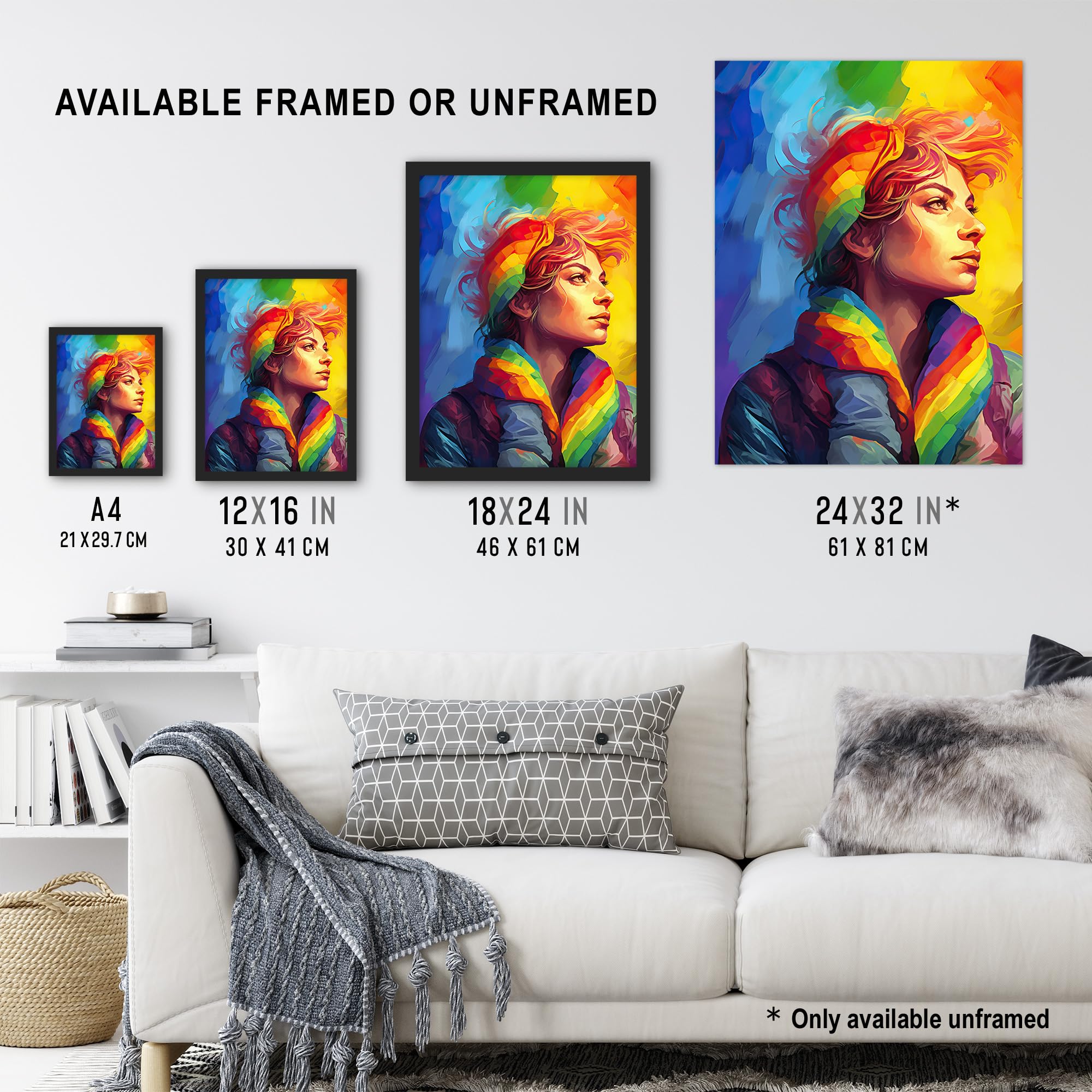Artery8 Pride In Pride LGBTQIA Rainbow Inclusive Contemporary Artwork Extra Large XL Wall Art Poster Print - Image 3