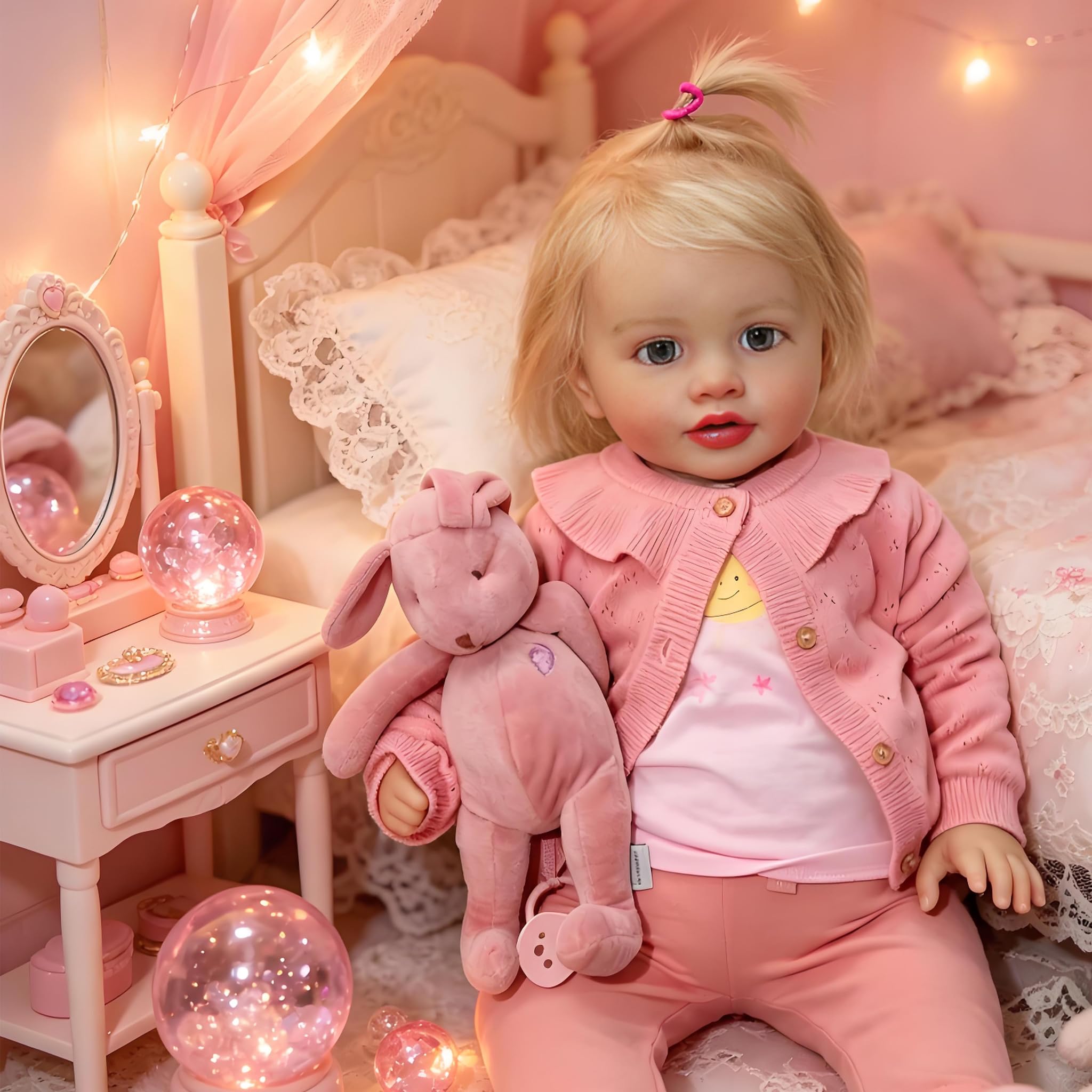 ROSHUAN 26 Inch Reborn Toddler Dolls Blonde Girl Pippa, Large Size Realistic Reborn Baby Dolls, Looking Real Life Baby Doll Soft Cloth Body, Adorable Lifelike Toddler Doll โ image 1
