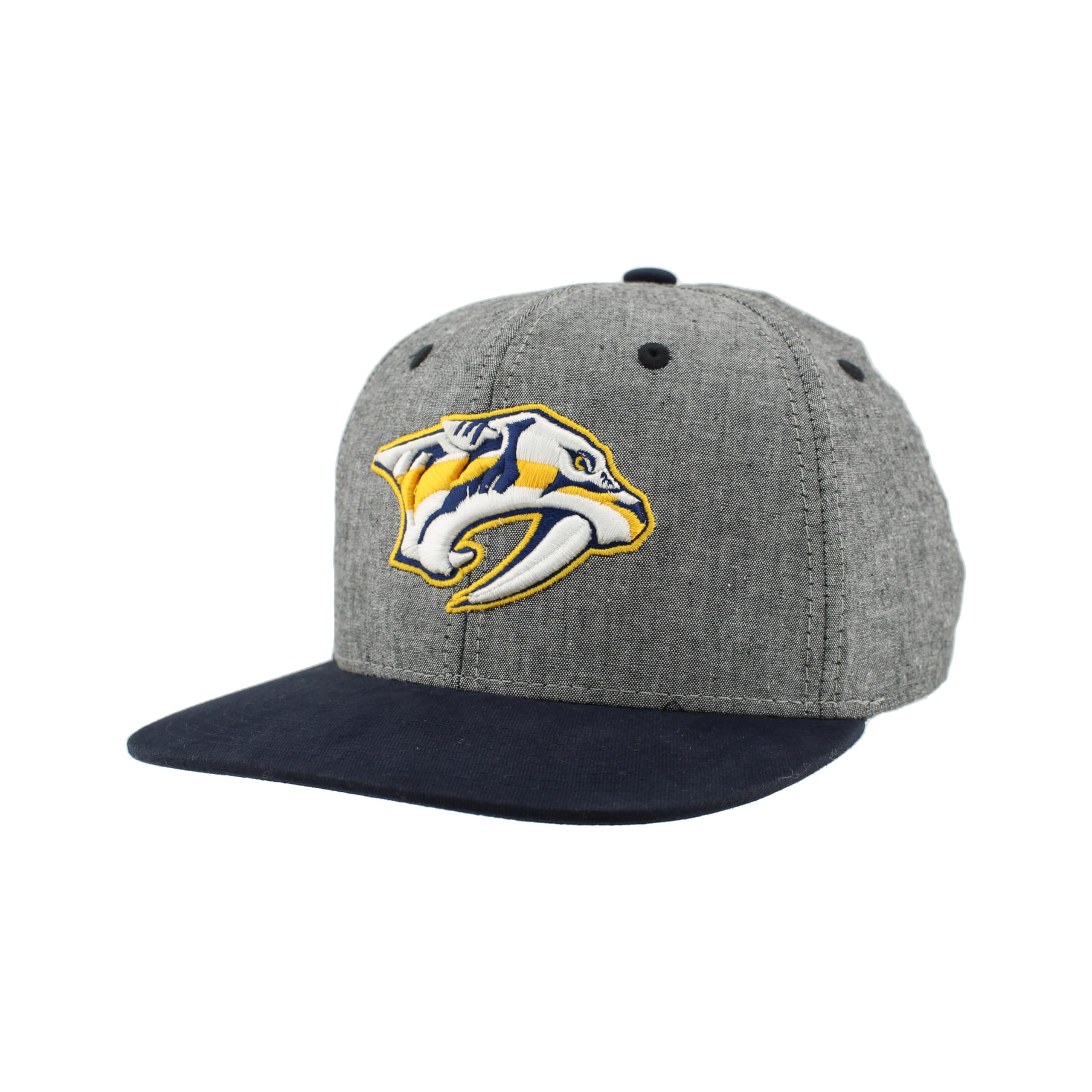 ZHATS NHL Officially Licensed Adjustable Snapback Hat Chambray Heather Black