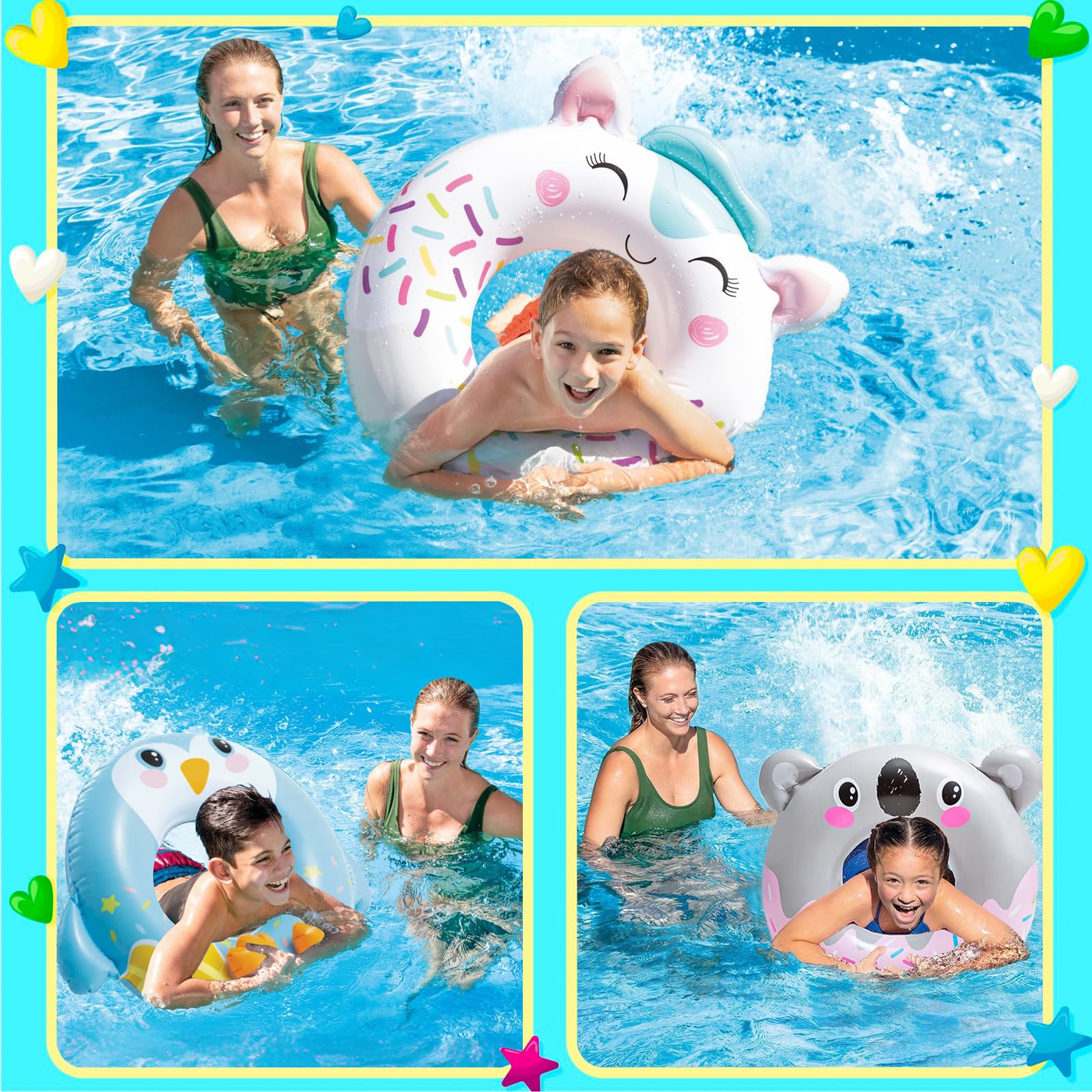 POPOYU Pool Inflatables Pool Floats,Inflatable Swimming Rings for Adults Kids,Pool Tubes Swimming Pool Toys Rubber Ring for Swimming Pool Beach Party Decorations,Kids Summer Gifts(84cm koala) - Image 4