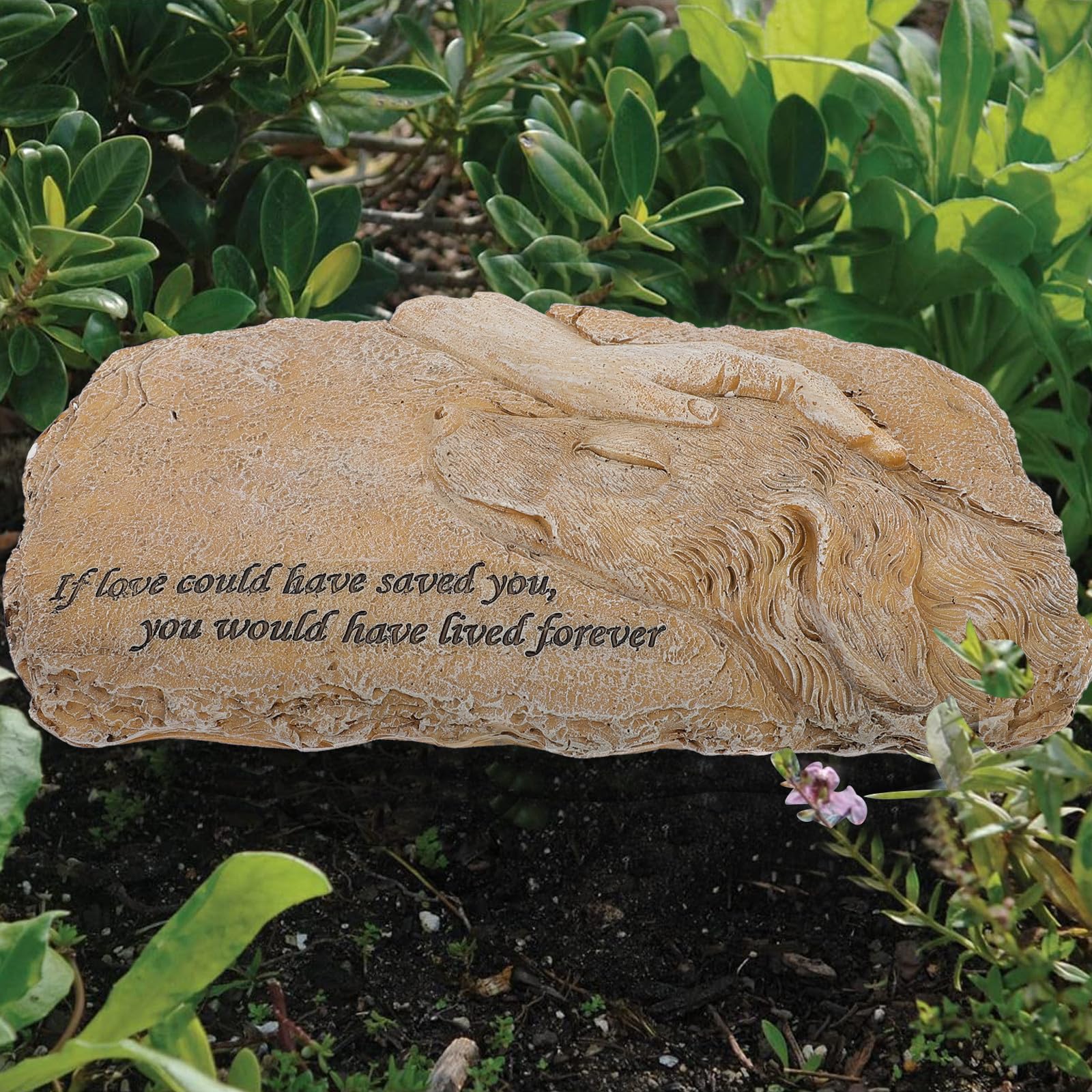 Zerodeko Statua Commemorativa Spazio per Foto in Resina per Animali Domestici Stabile Decorazione da Giardino per Luogo di Onore o Tomba del Cane