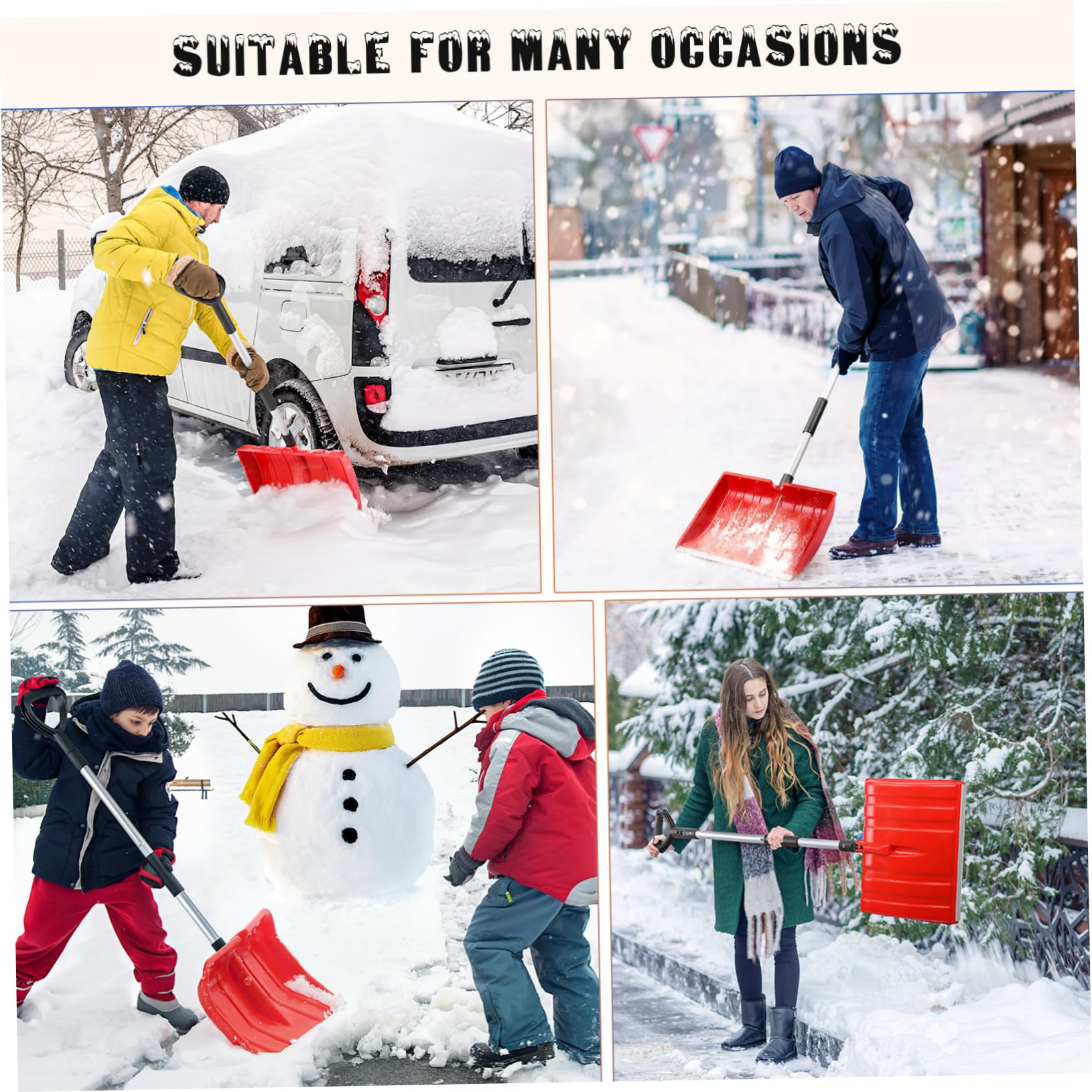 BESPORTBLE Pelle À Neige Et Grattoir À Glace avec Poignée Outil De Déneigement De Taille pour Voiture Et Extérieur