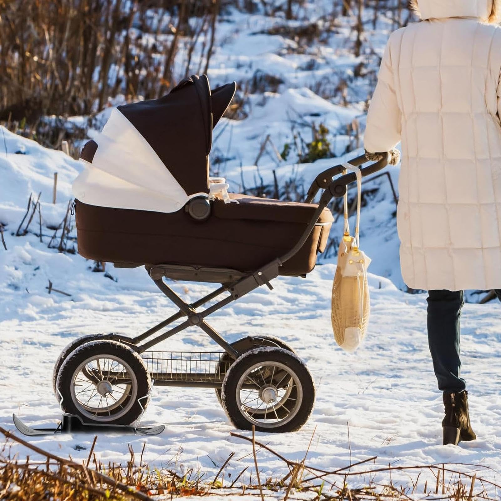 Kids Snow Sled Set - Balance Bike Ski Attachments, Winter Cycling Sled Kit | Lightweight Snowboard Stand Rack, Balance Bike Sled Kids Sled Multipurpose for Skate Parks, Golf Carts, and More