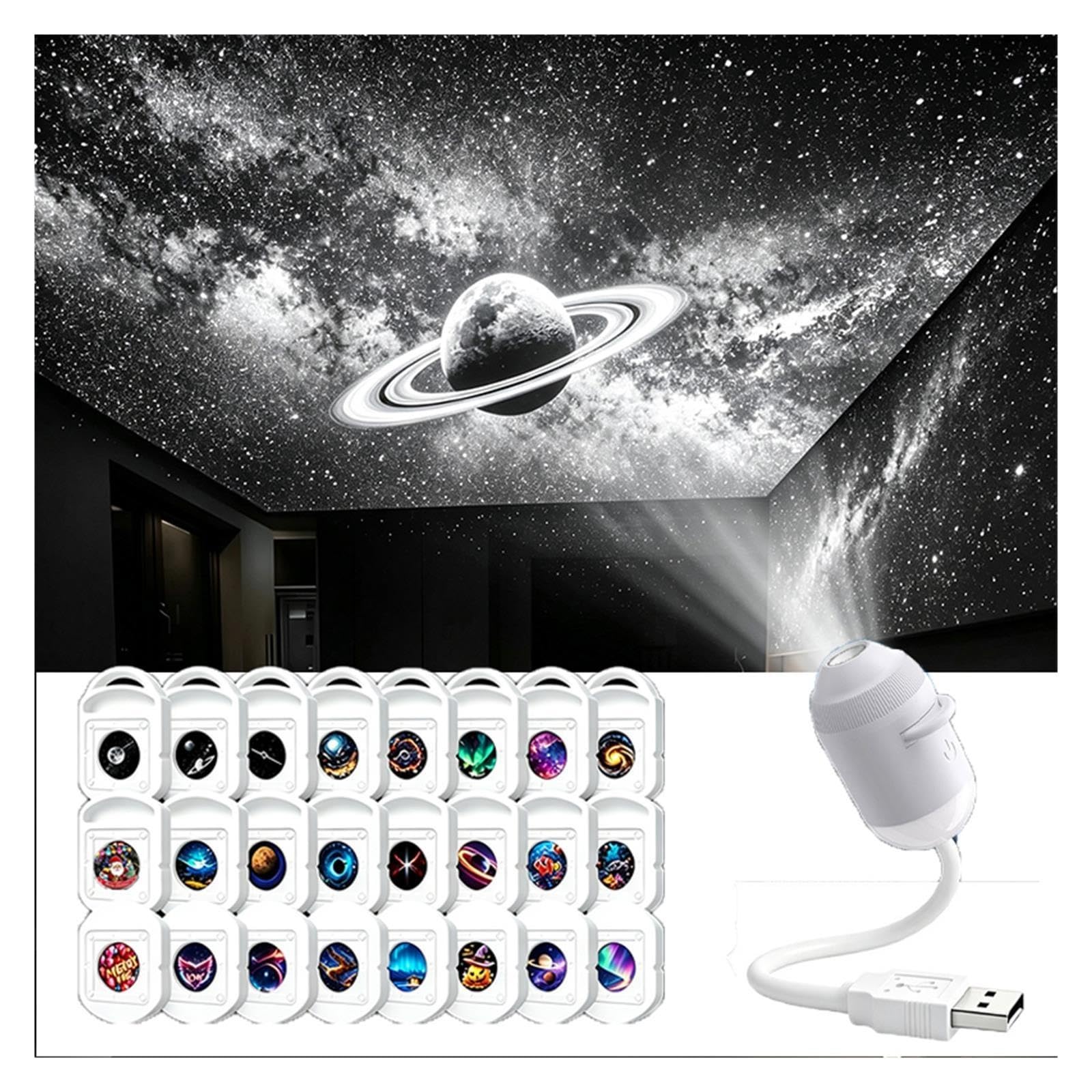 Proyector USB Galaxy Ocean Aurora Luz Nocturna for Niños