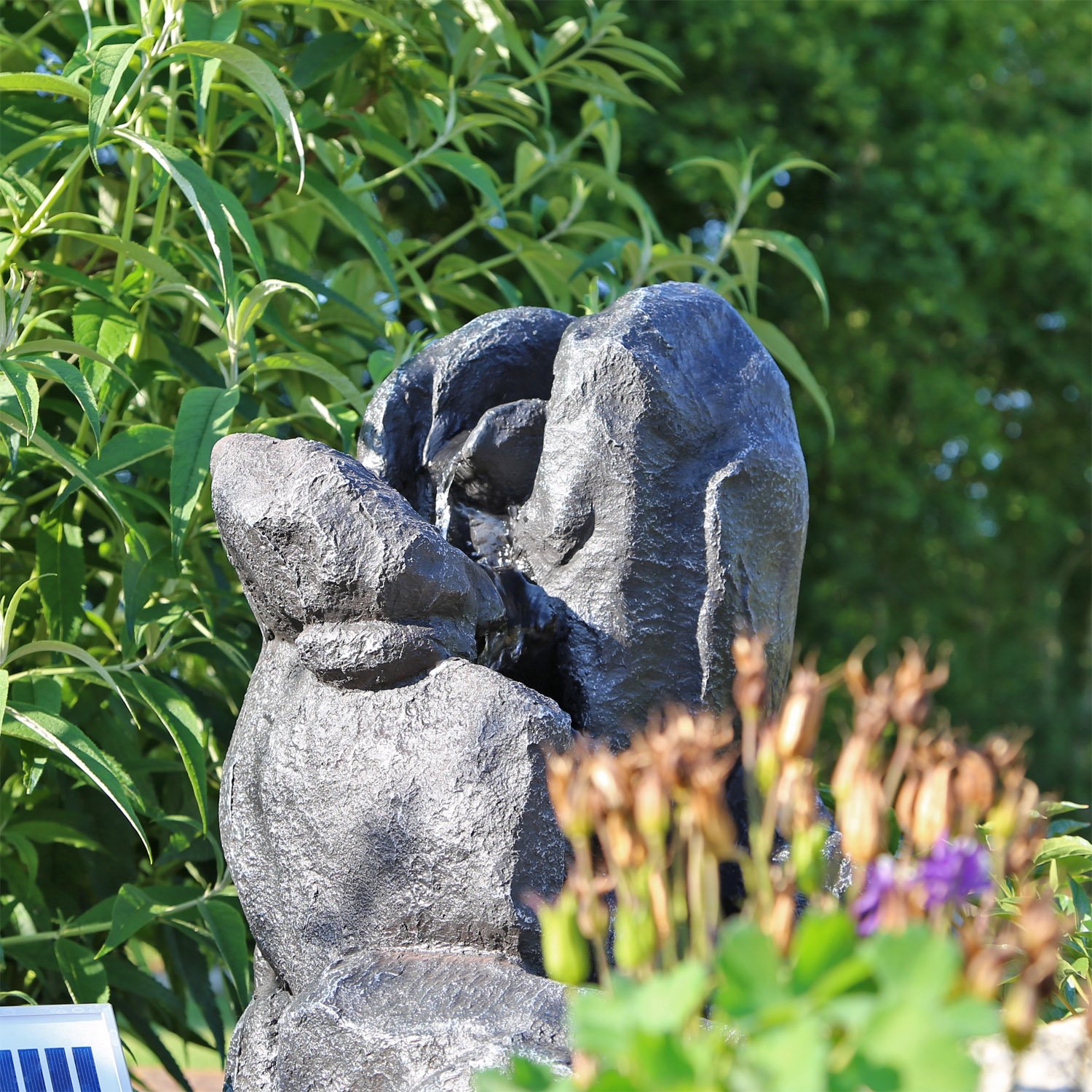 CLGarden Solar Springbrunnen NSP14 mit Akku LED Beleuchtung Gartenbrunnen Kaskadenbrunnen Wasserspiel Solarbrunnen für Garten Balkon Terrasse