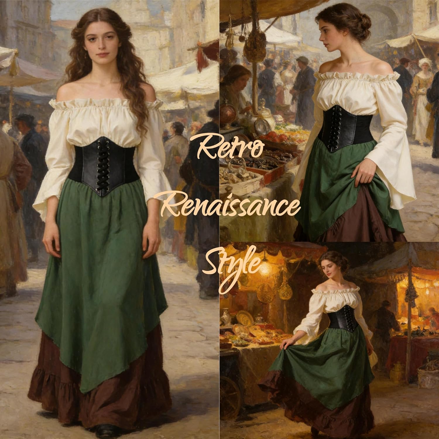 Renaissance Costume Women Medieval Victorian Fancy Dresses Halloween Pirate Cosplay