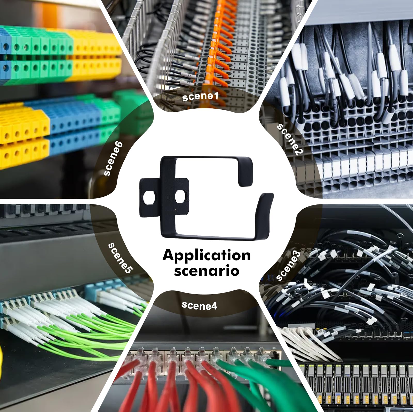 10 unidades de soportes para gestión de cables, armario de servidor de 4,4 x 6 x 5 cm, gestión de cables, kit de gestión de cables, accesorios para rack de servidores con 20 tornillos y 20 tuercas