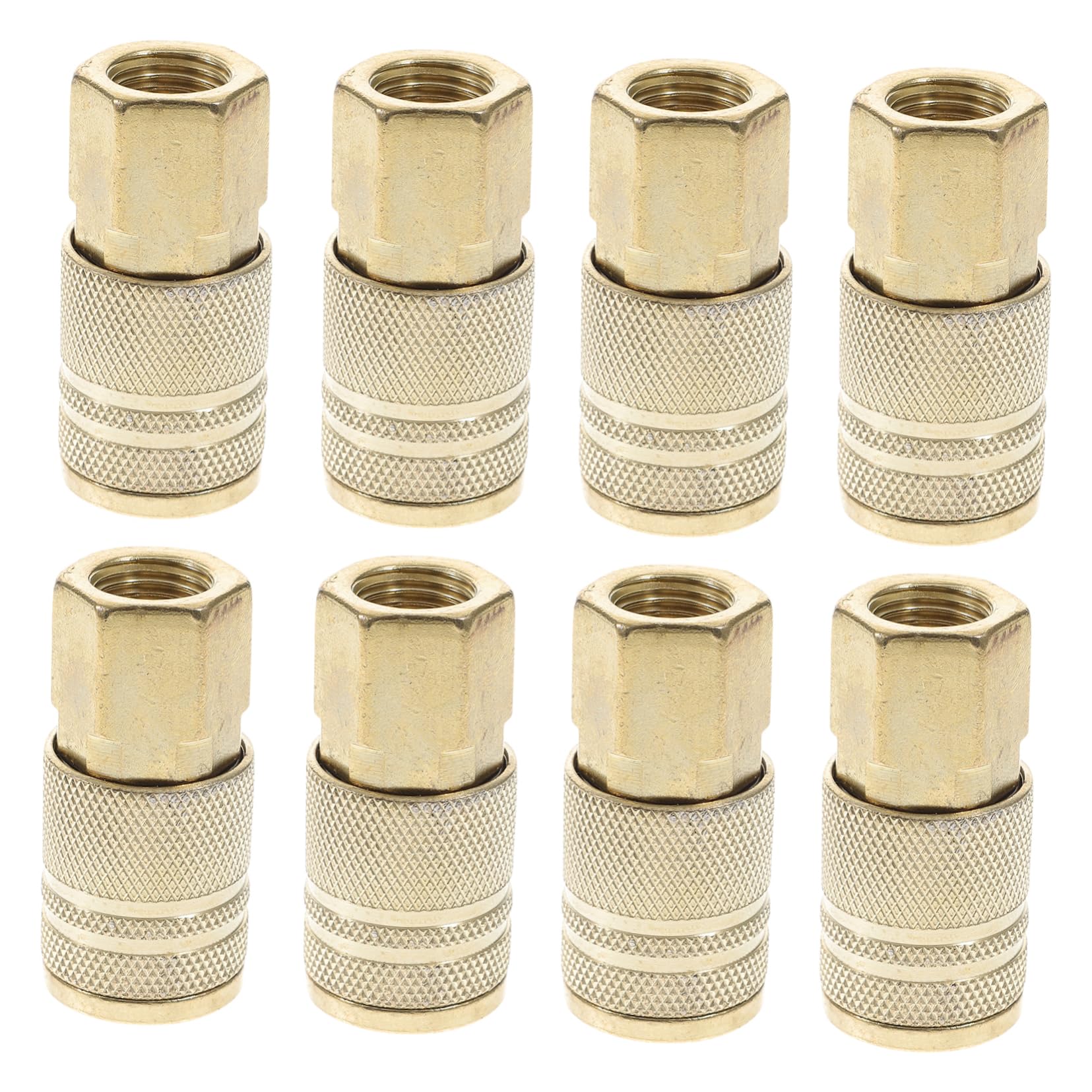 Mipcase 10 Pezzi Raccordo Rapido per Tubo Aria, Connettore 1/4 Pollice in Ferro Dorato, Sgancio Rapido per Utensili Pneumatici e Compressore