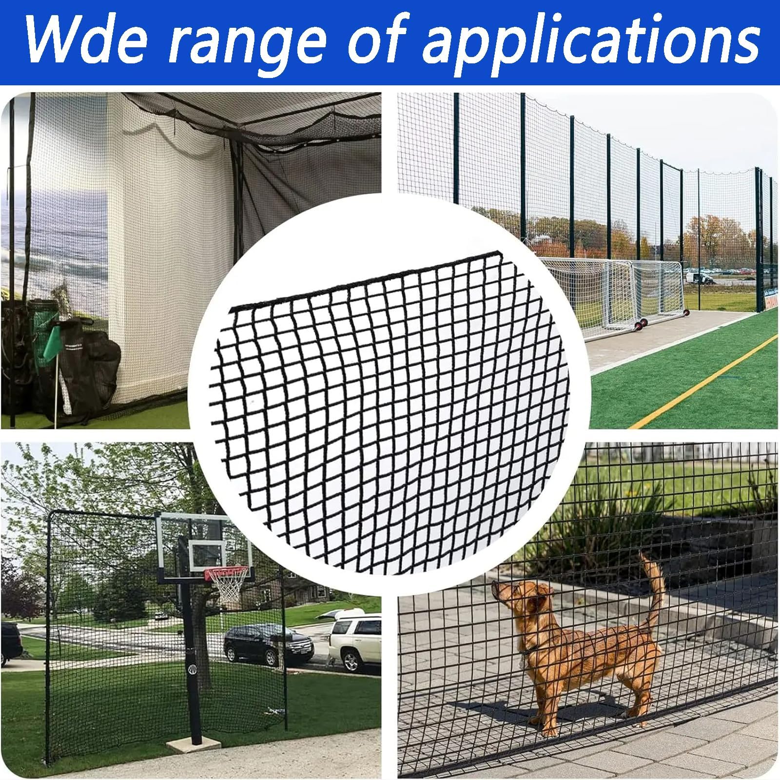 Rete Da Calcio,Rete Di Protezione Per Barriere,4x5m,Maglia 5x5cm,Per Golf,Baseball,Hockey,Calcio,Rugby,Ecc. Nonché Per l'Isolamento Sportivo,La Protezione Dei Balconi o La Protezione Degli Animali.